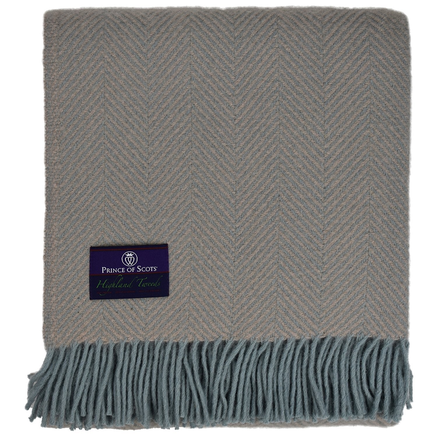 Highland Tweed Herringbone Pure New Wool Throw ~ Oyster ~-Throws and Blankets-Prince of Scots-00810032750145-K4050030-22-Prince of Scots