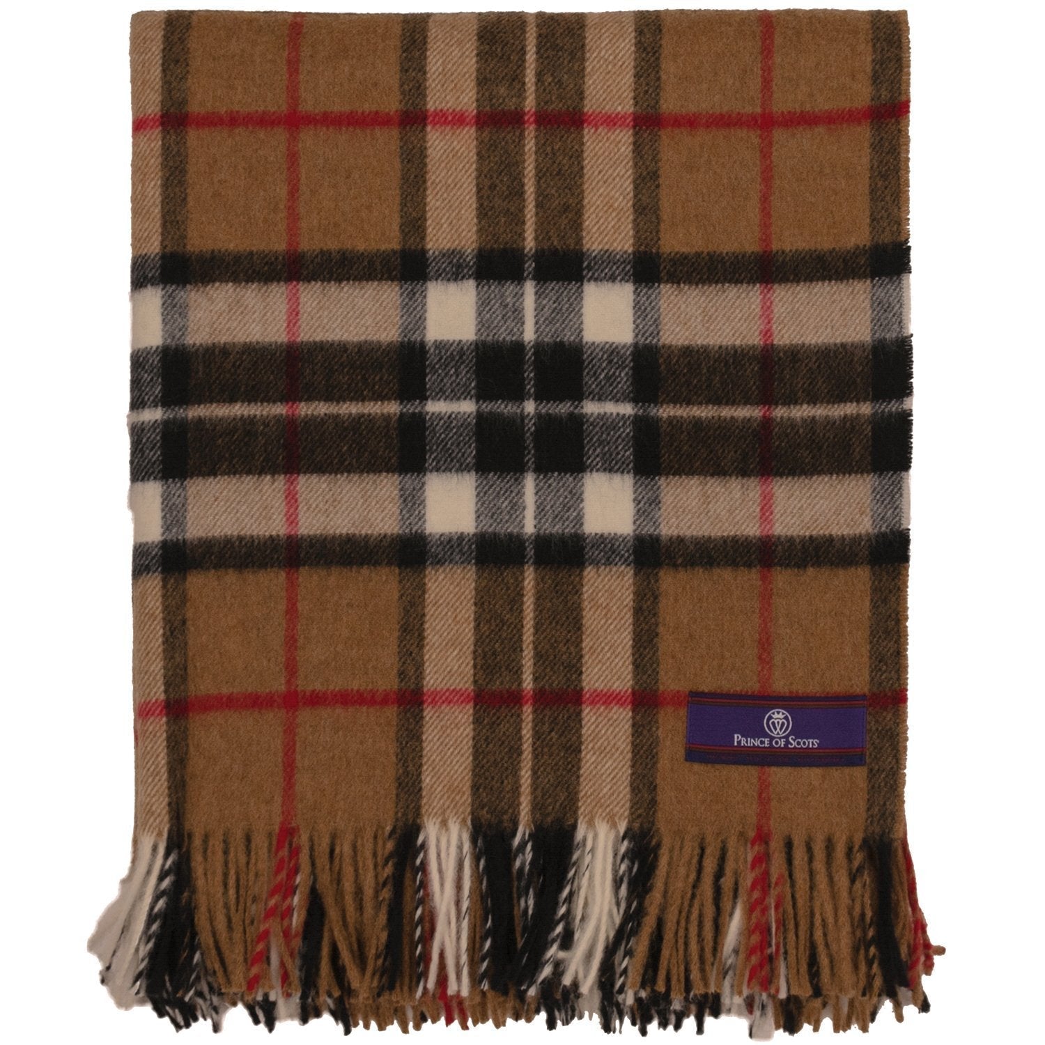 Prince of Scots Highland Tartan Tweed Merino Wool Throw ~ Camel Thompson ~-Prince of Scots-Prince of Scots