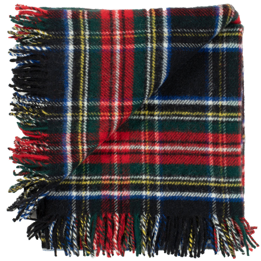 Prince of Scots Highland Tweed Pure New Wool Fluffy Throw ~ Black Stewart ~-Throws and Blankets-810032750190-K40050018-007-Prince of Scots