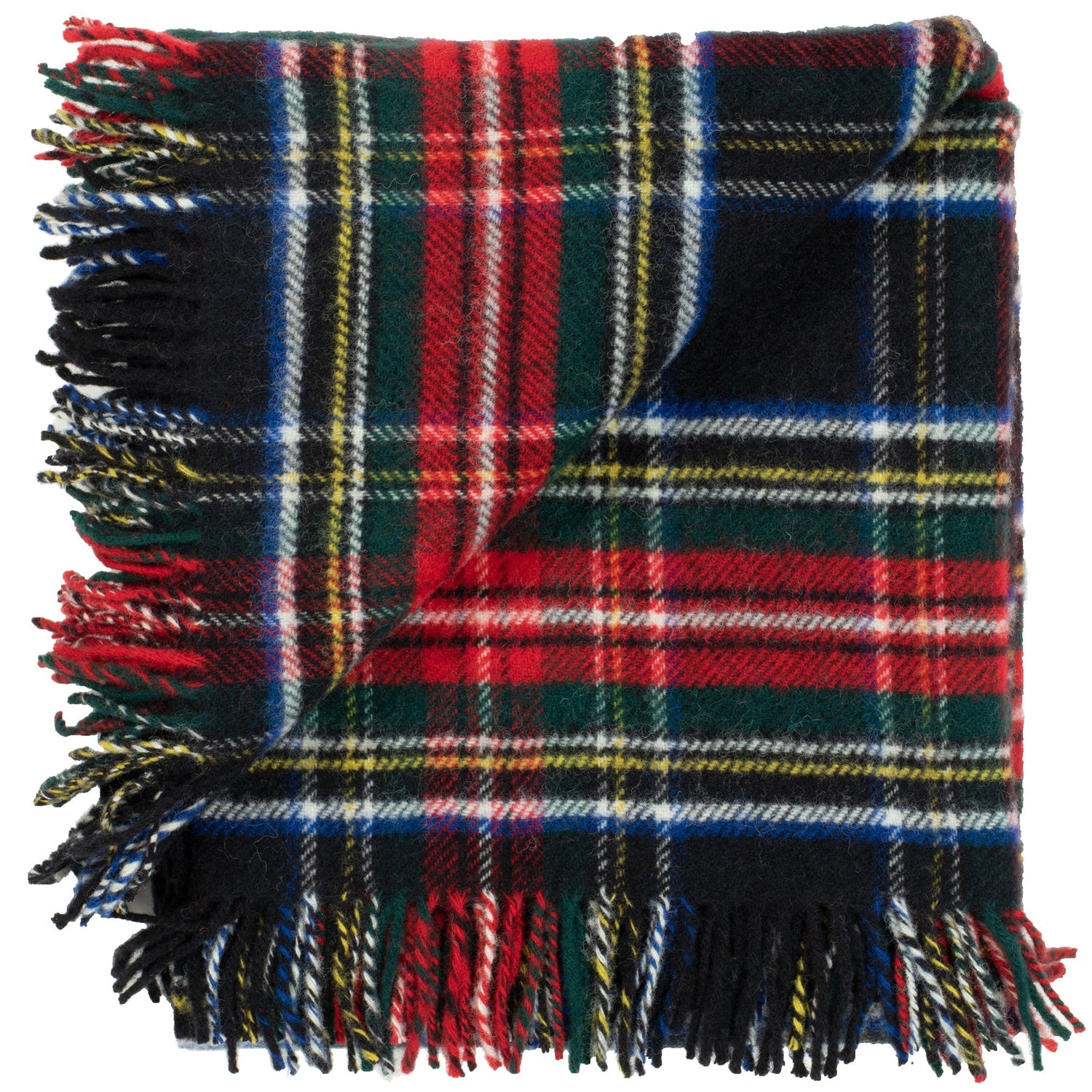 Prince of Scots Highland Tweed Pure New Wool Fluffy Throw ~ Black Stewart ~-Throws and Blankets-810032750190-K40050018-007-Prince of Scots