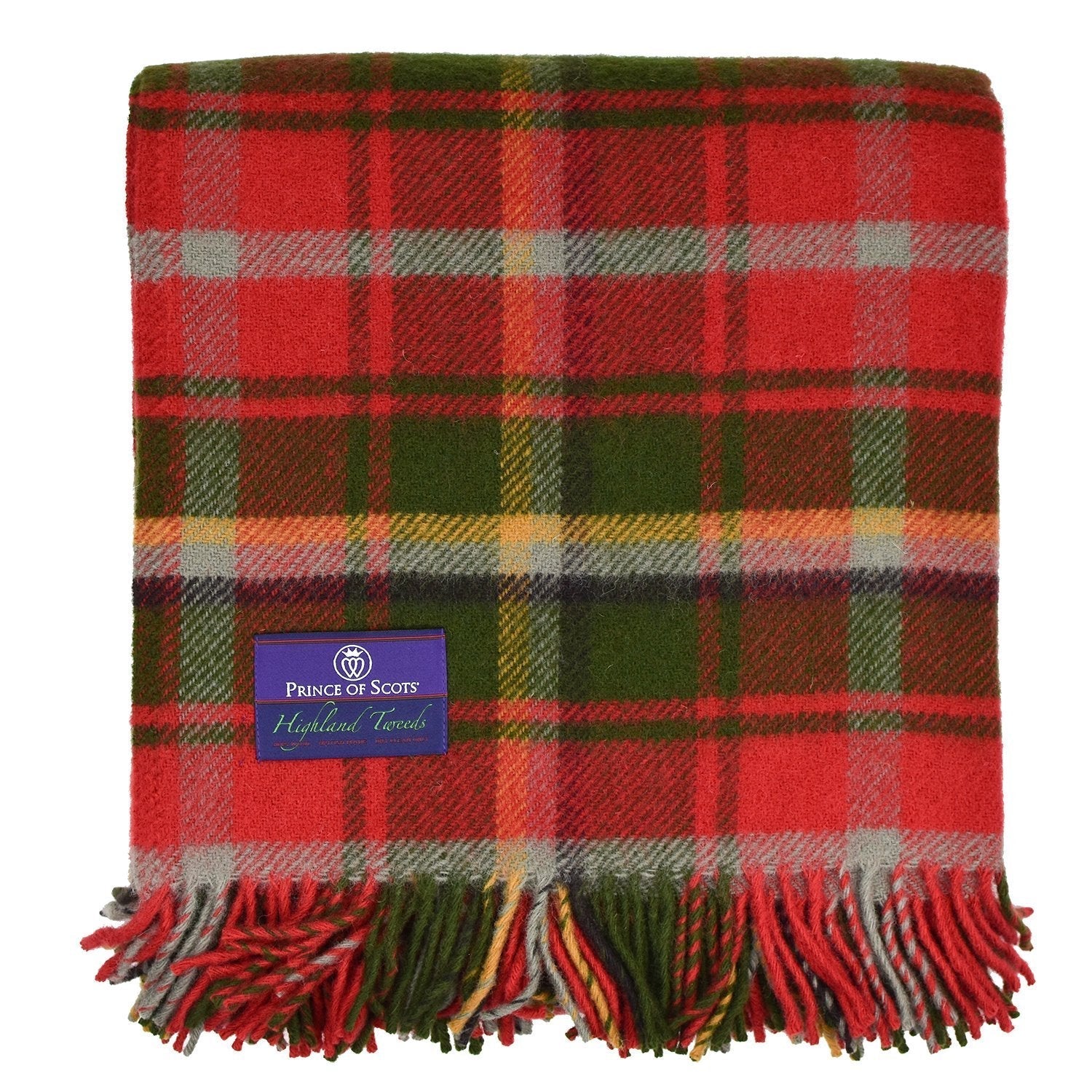 Prince of Scots Highland Tweed Pure New Wool Fluffy Throw ~ Maple ~-Throws and Blankets-Prince of Scots-00810032750268-J4050028-020-Prince of Scots