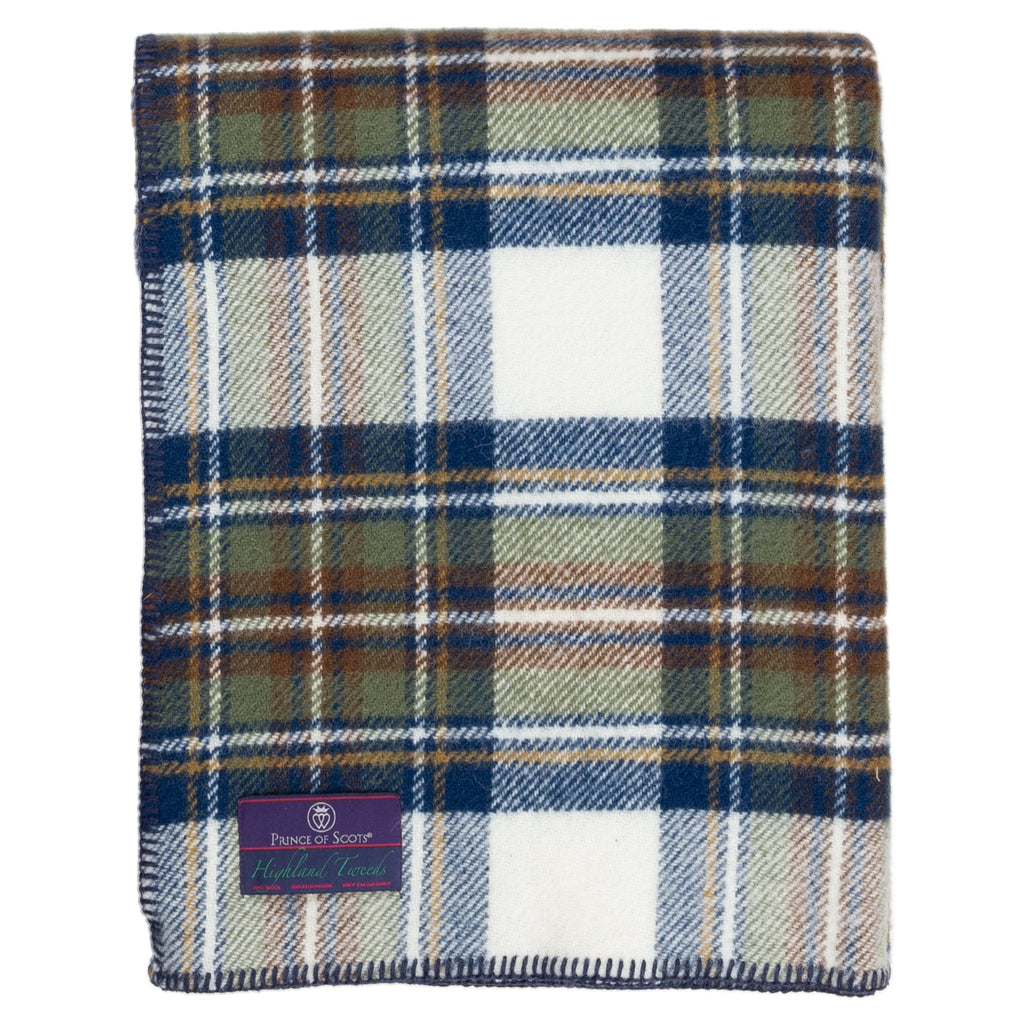 Prince of Scots Highland Tweeds BIG Throw ~ Muted Blue Stewart ~-Throws and Blankets-810032753047-BIGThrowMutedBlue-Prince of Scots