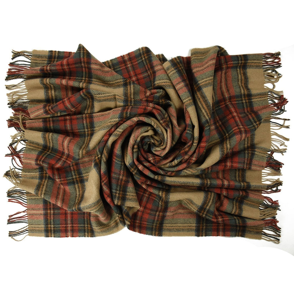 Prince of Scots Highland Tweed Pure New Wool Throw (Antique Dress Stewart)-Throws and Blankets-Prince of Scots-810032752033-J4050028-15-Prince of Scots