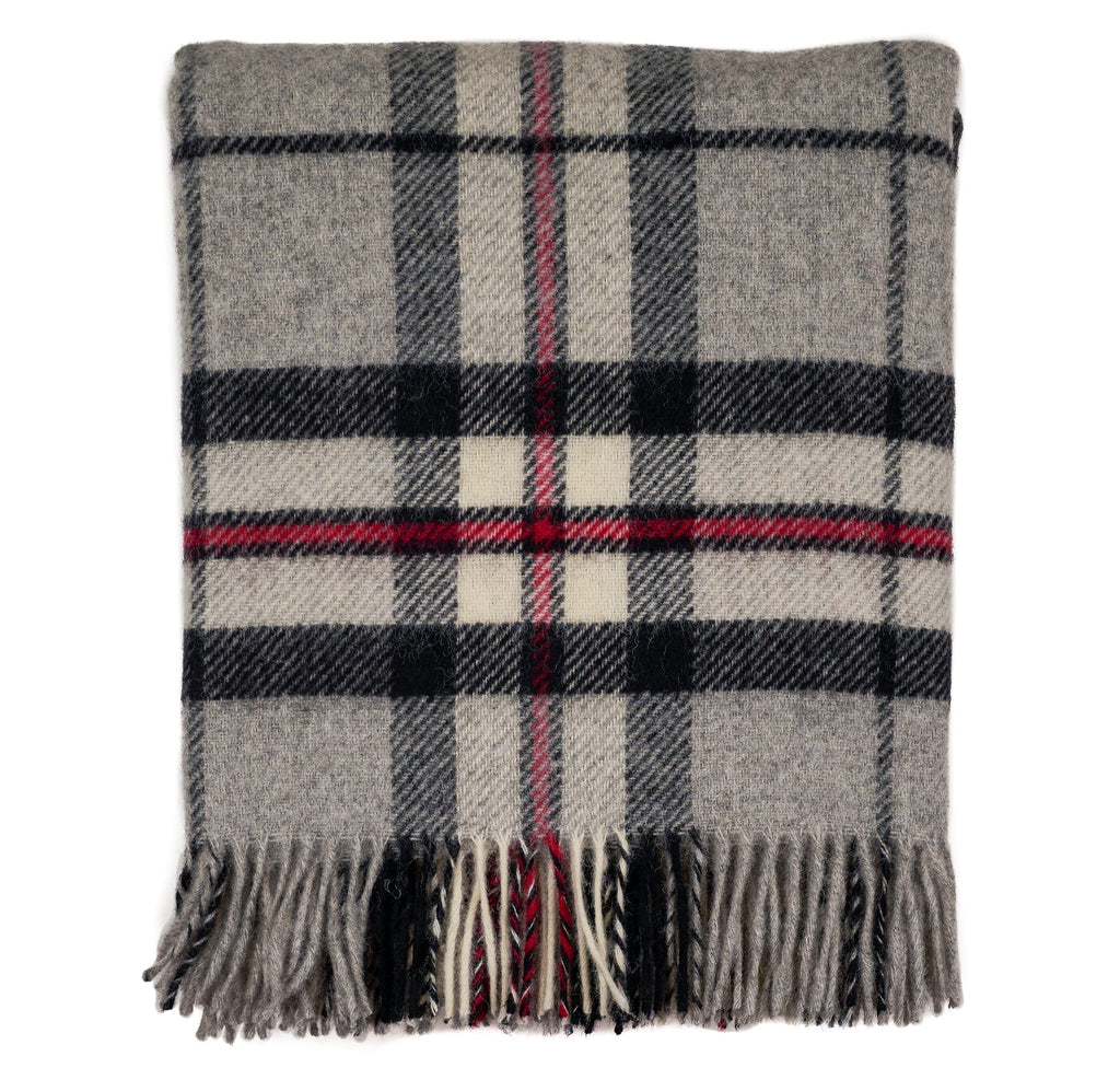 Prince of Scots Highland Tweed Pure New Wool Throw (Grey Thompson)-Throws and Blankets-810032752057-J4050028-005-Prince of Scots