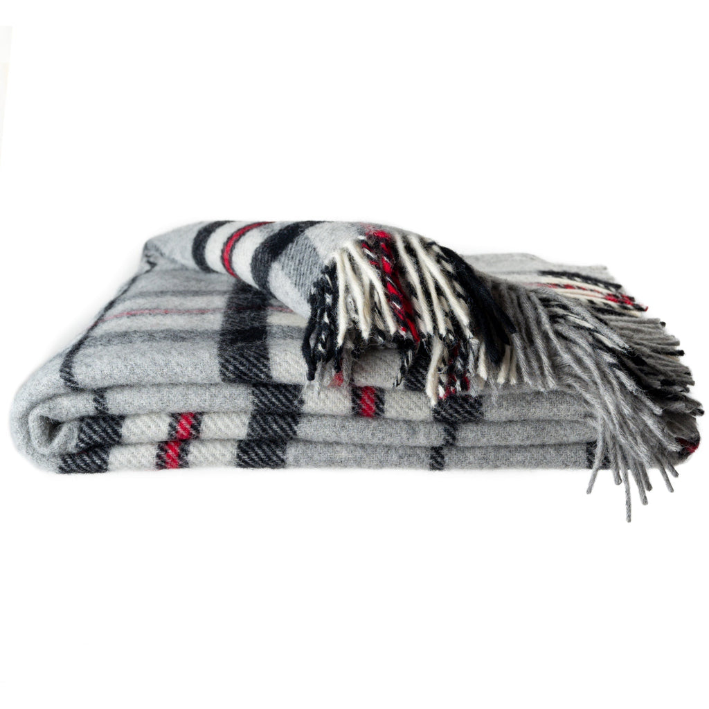 Prince of Scots Highland Tweed Pure New Wool Throw (Grey Thompson)-Throws and Blankets-810032752057-J4050028-005-Prince of Scots