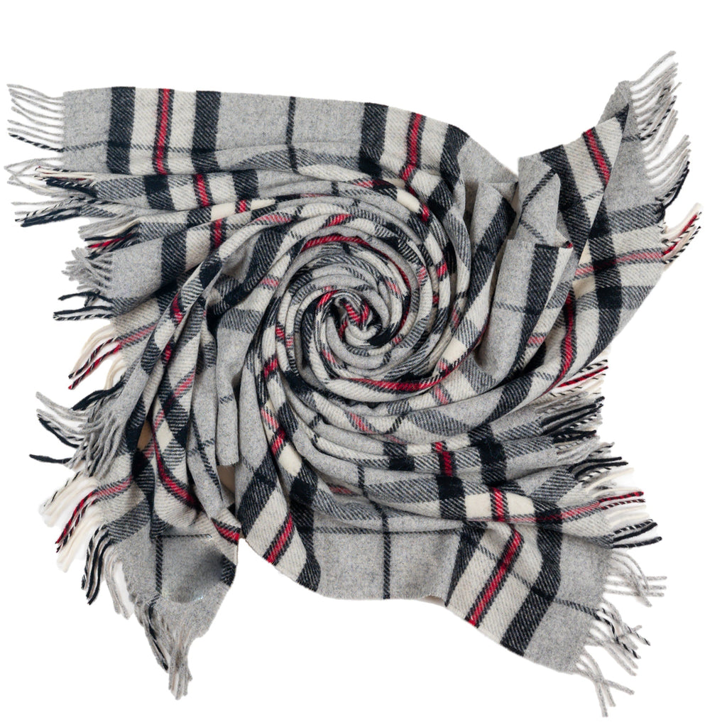 Prince of Scots Highland Tweed Pure New Wool Throw (Grey Thompson)-Throws and Blankets-810032752057-J4050028-005-Prince of Scots