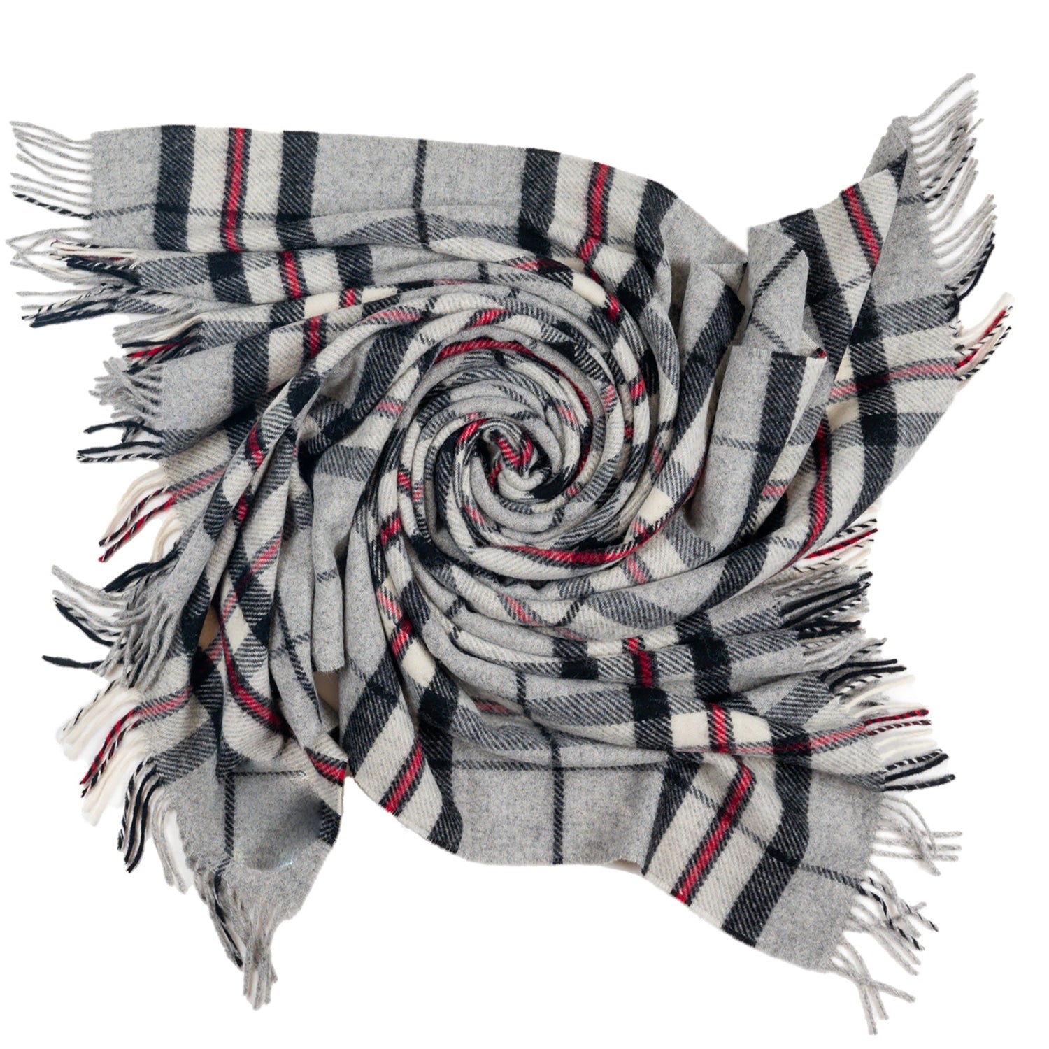 Prince of Scots Highland Tweed Pure New Wool Throw (Grey Thompson)-Throws and Blankets-810032752057-J4050028-005-Prince of Scots
