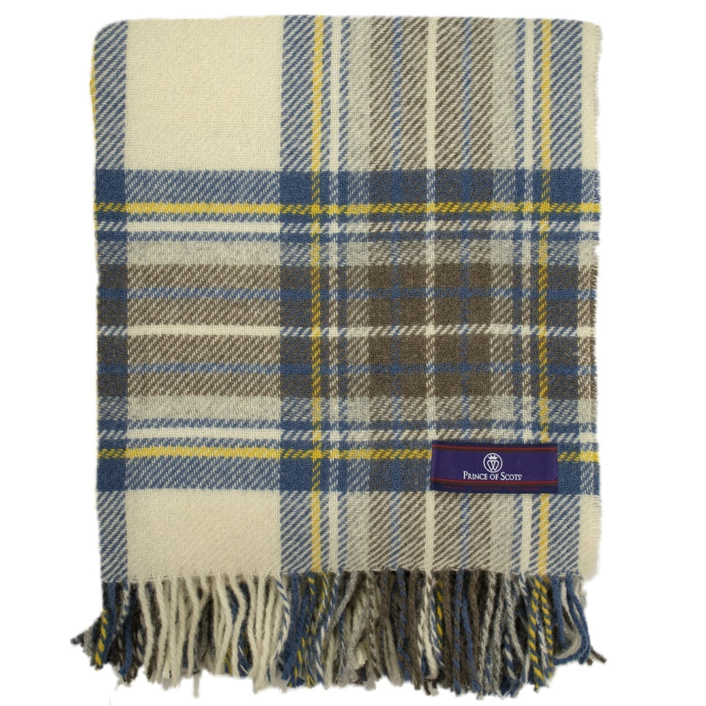 Prince of Scots Highland Tweed Pure New Wool Throw (Muted Blue Stewart)-Throws and Blankets-Prince of Scots-810032752071-J4050028-11-Prince of Scots