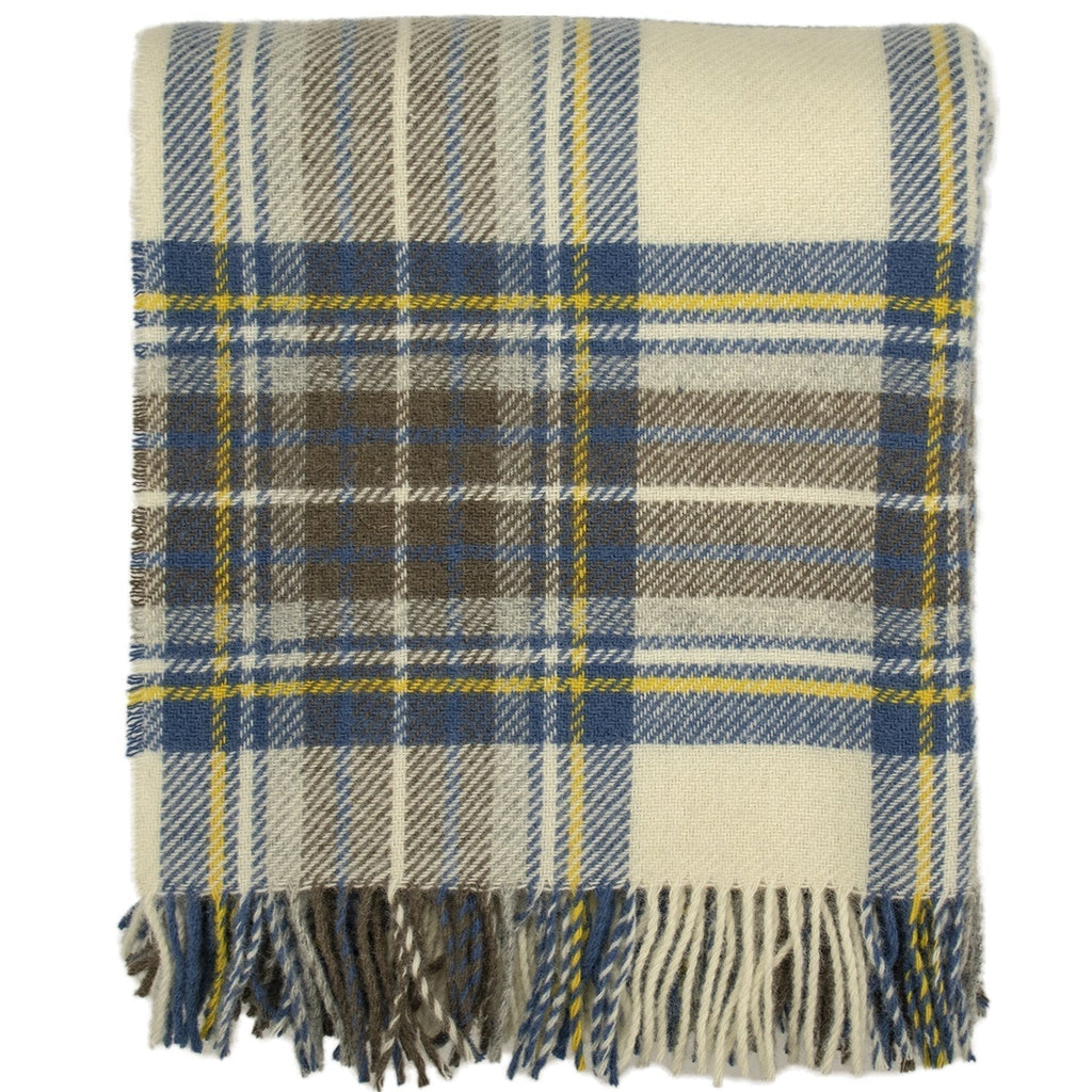Prince of Scots Highland Tweed Pure New Wool Throw (Muted Blue Stewart)-Throws and Blankets-Prince of Scots-810032752071-J4050028-11-Prince of Scots