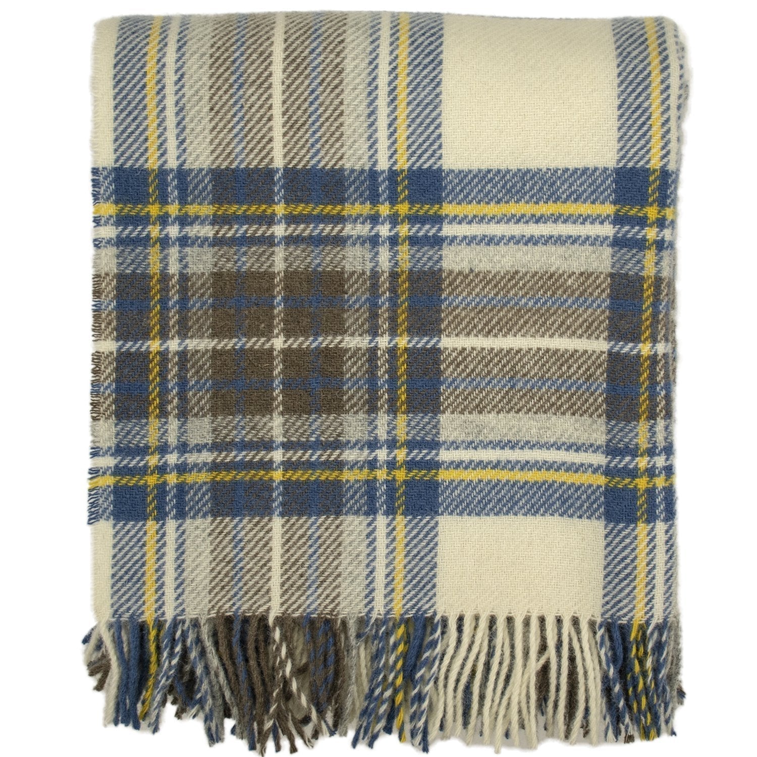 Prince of Scots Highland Tweed Pure New Wool Throw (Muted Blue Stewart)-Throws and Blankets-Prince of Scots-810032752071-J4050028-11-Prince of Scots