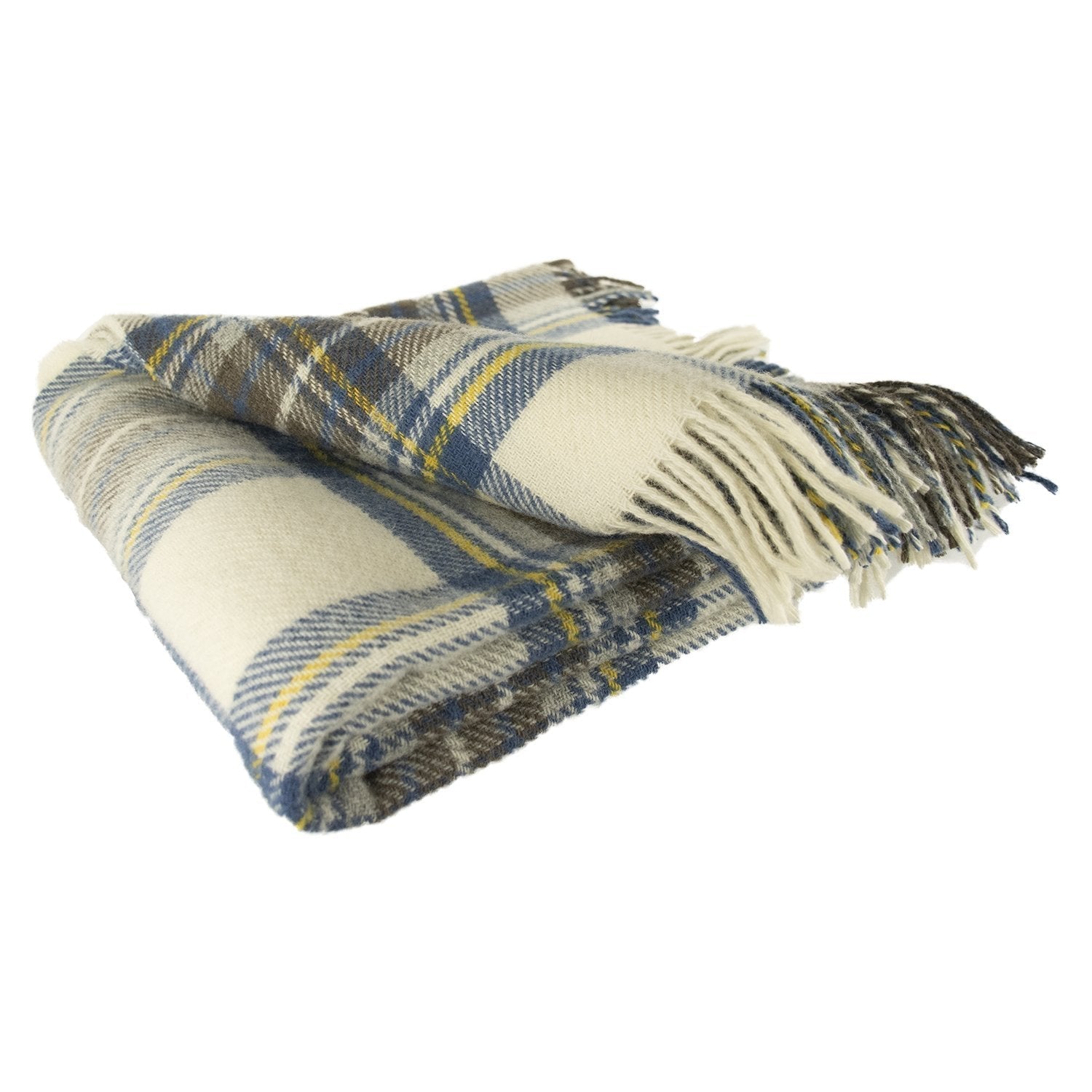 Prince of Scots Highland Tweed Pure New Wool Throw (Muted Blue Stewart)-Throws and Blankets-Prince of Scots-810032752071-J4050028-11-Prince of Scots