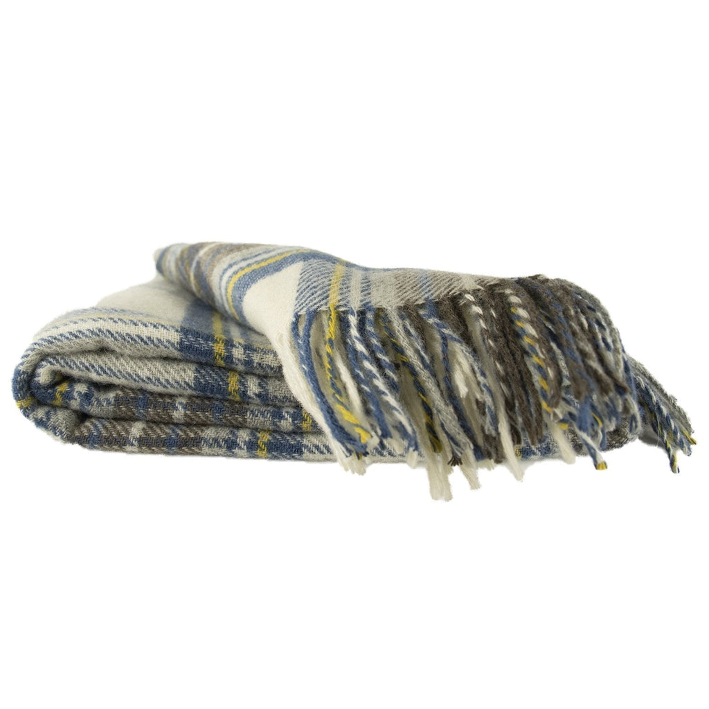 Prince of Scots Highland Tweed Pure New Wool Throw (Muted Blue Stewart)-Throws and Blankets-Prince of Scots-810032752071-J4050028-11-Prince of Scots