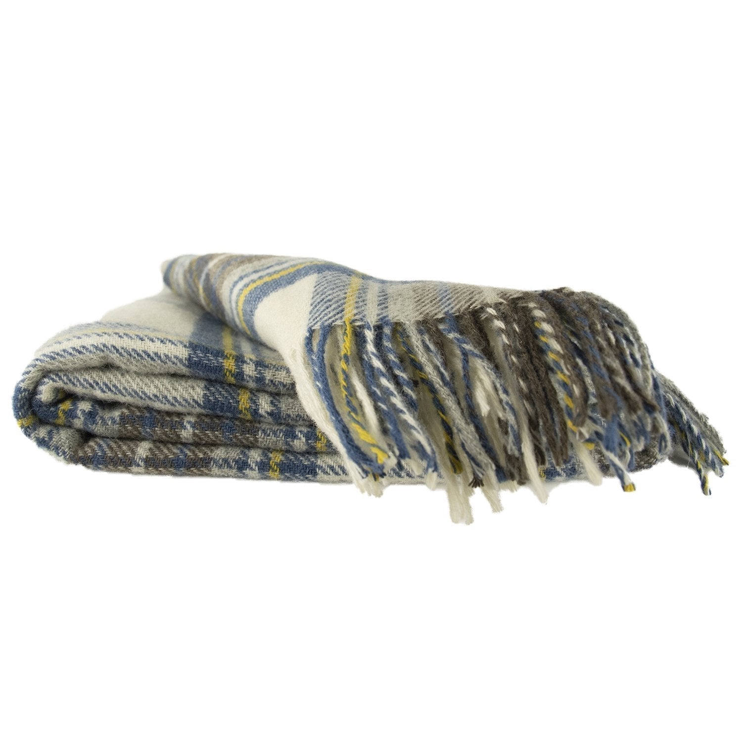 Prince of Scots Highland Tweed Pure New Wool Throw (Muted Blue Stewart)-Throws and Blankets-Prince of Scots-810032752071-J4050028-11-Prince of Scots