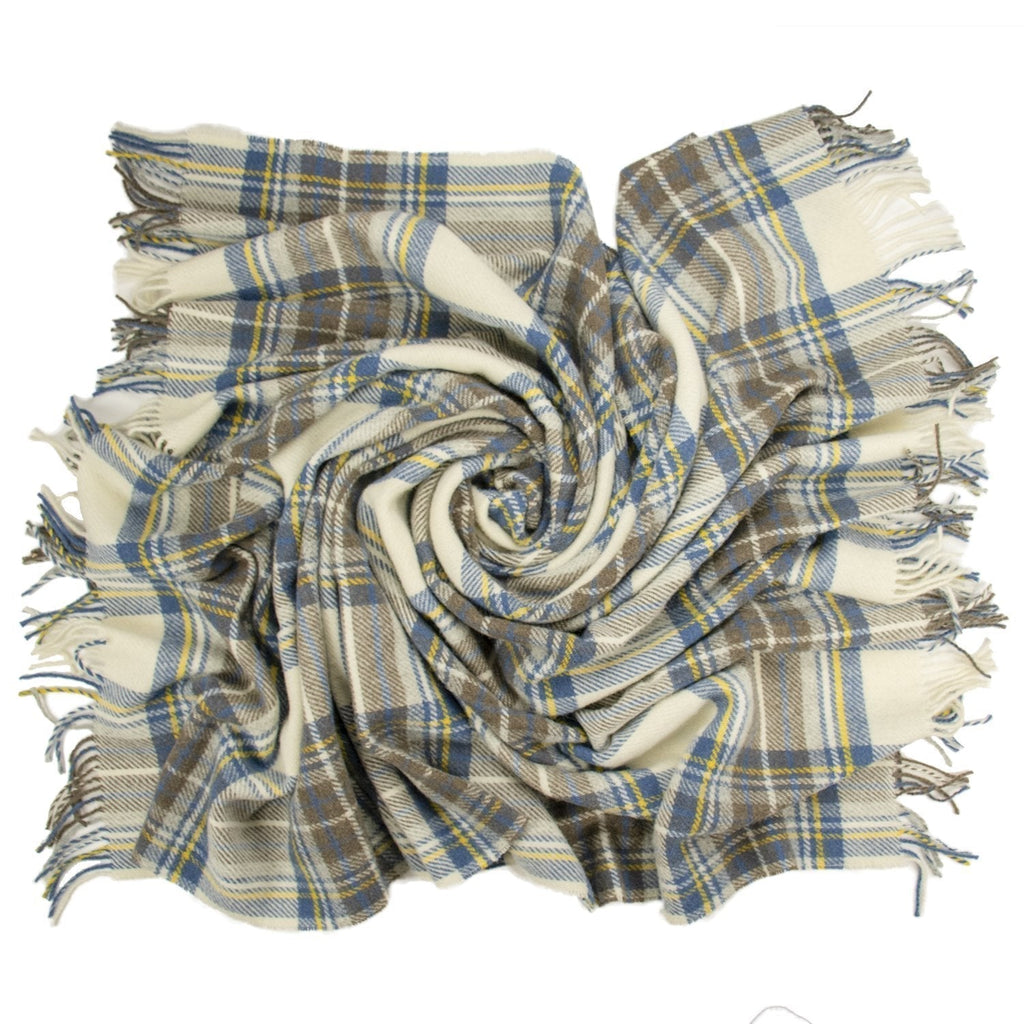 Prince of Scots Highland Tweed Pure New Wool Throw (Muted Blue Stewart)-Throws and Blankets-Prince of Scots-810032752071-J4050028-11-Prince of Scots