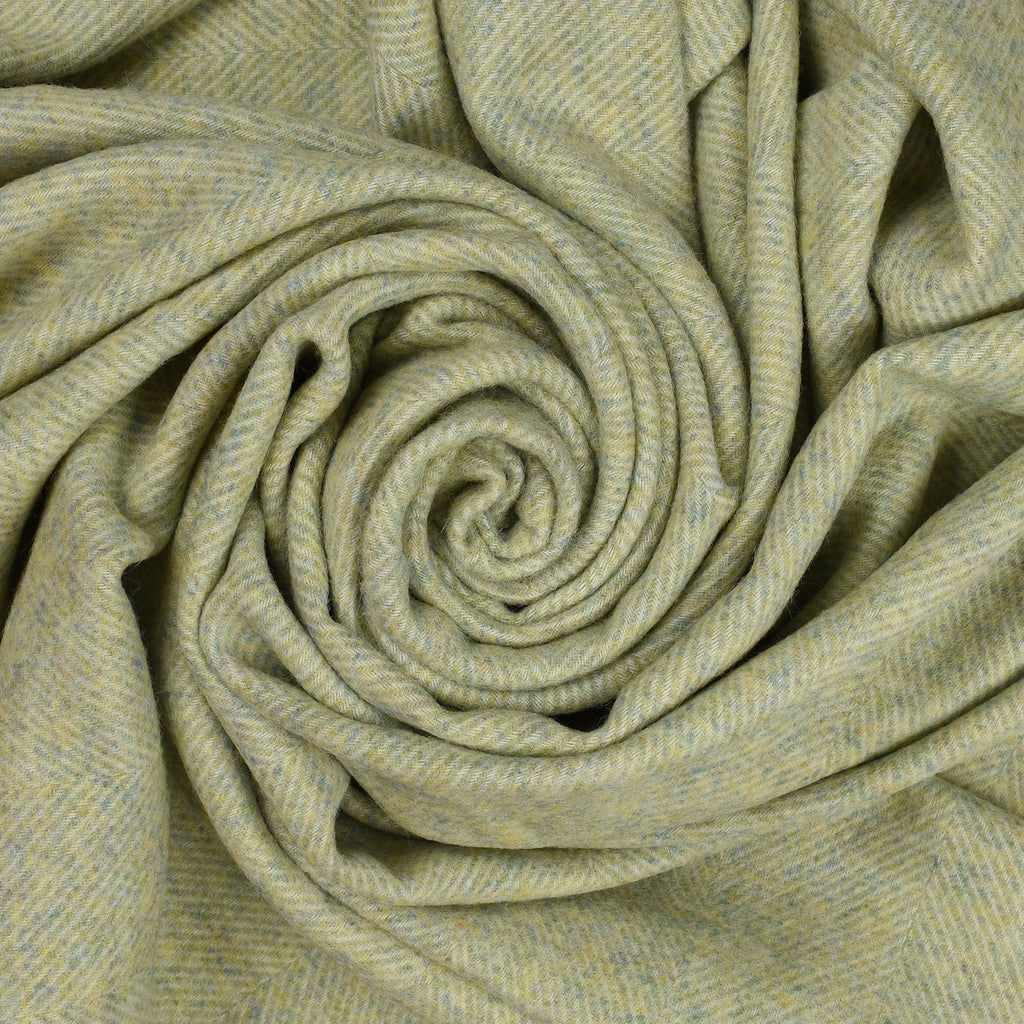 SOUTHAMPTON HOME Wool Herringbone Throw (Meadow)-Throws and Blankets-Prince of Scots-810032750954-Q028001-33-Prince of Scots