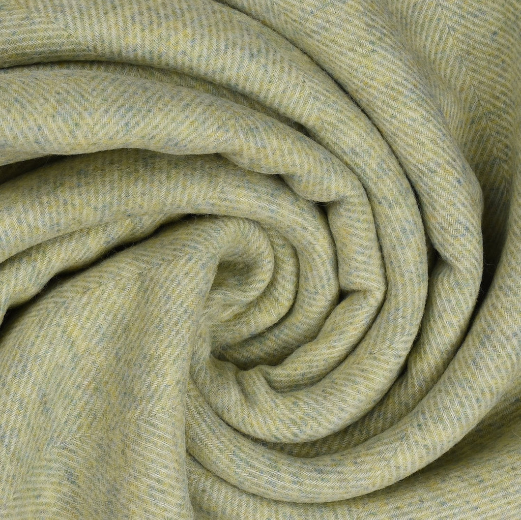 SOUTHAMPTON HOME Wool Herringbone Throw (Meadow)-Throws and Blankets-Prince of Scots-810032750954-Q028001-33-Prince of Scots