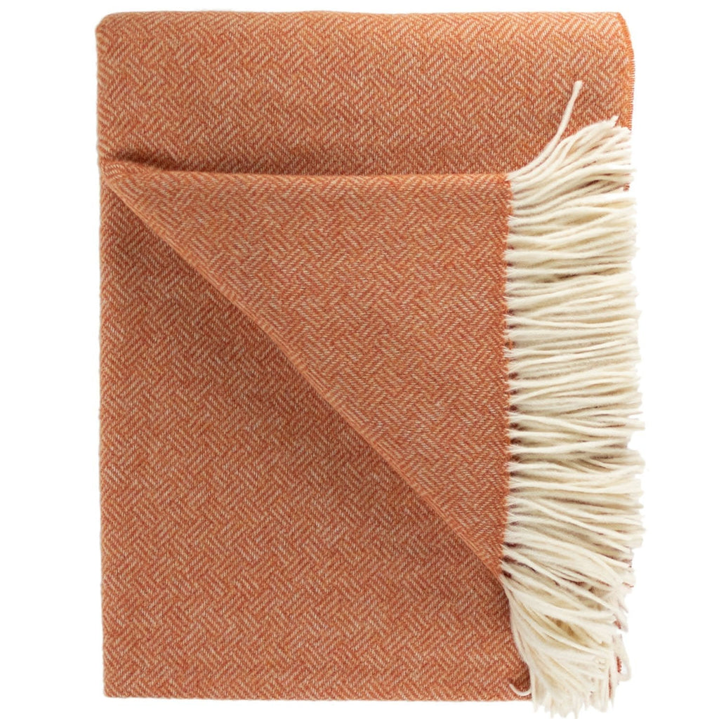 Southampton Home Merino Wool Basket Weave Throw (Heirloom Tomato)-Throws and Blankets-Prince of Scots-810032751142-Q300003-Prince of Scots
