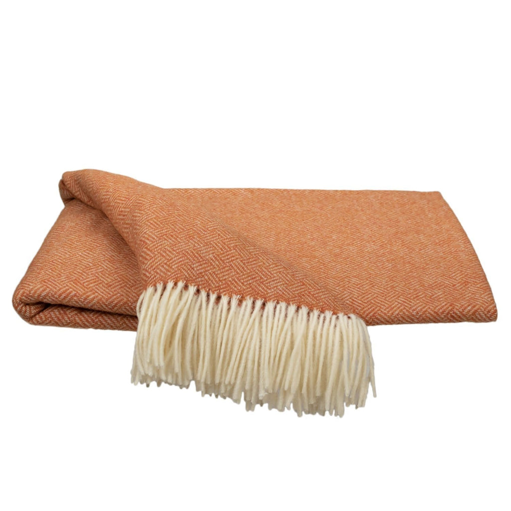 Southampton Home Merino Wool Basket Weave Throw (Heirloom Tomato)-Throws and Blankets-Prince of Scots-810032751142-Q300003-Prince of Scots