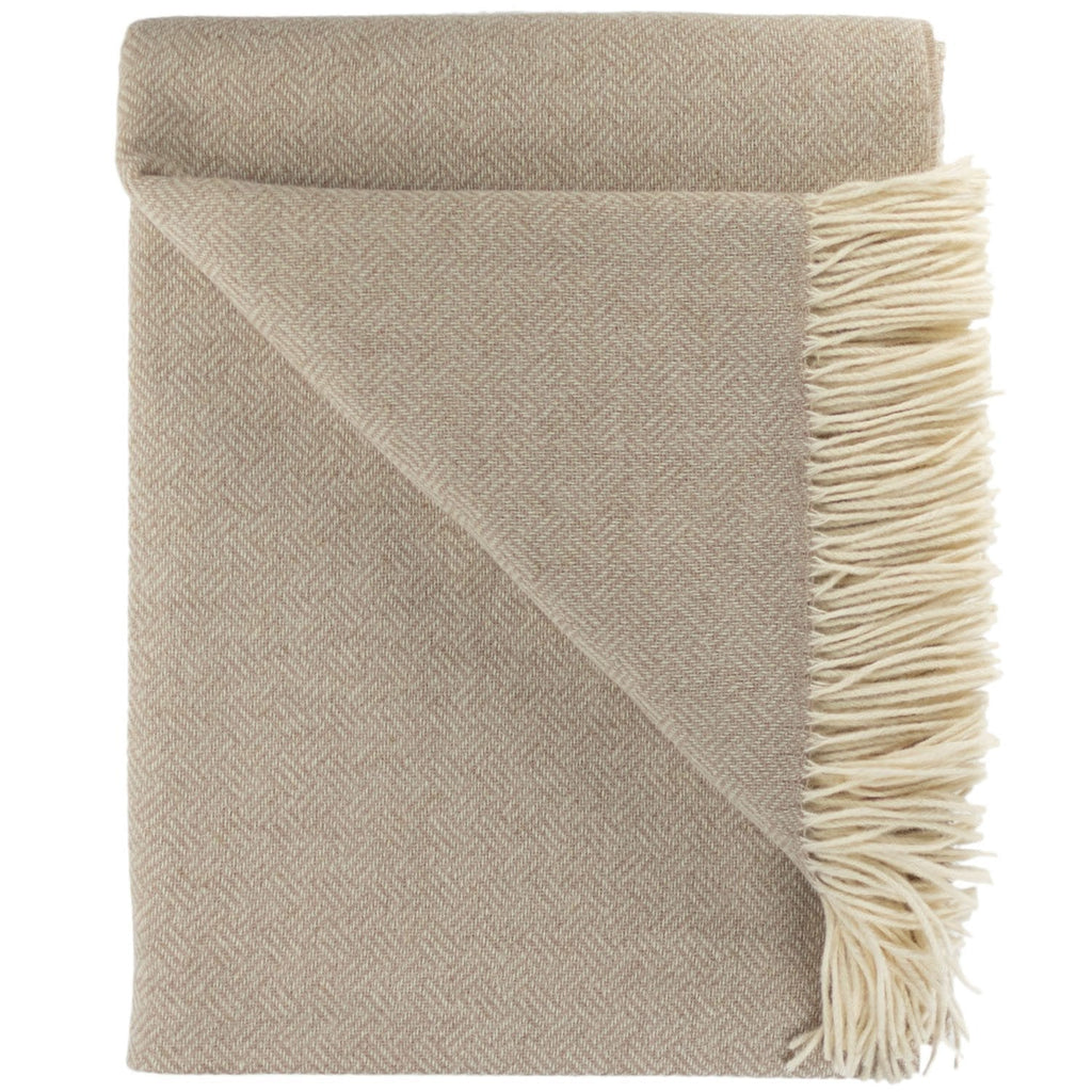 Southampton Home Merino Wool Basket Weave Throw (Sand)-Throws and Blankets-Prince of Scots-810032751159-Q300007-Prince of Scots