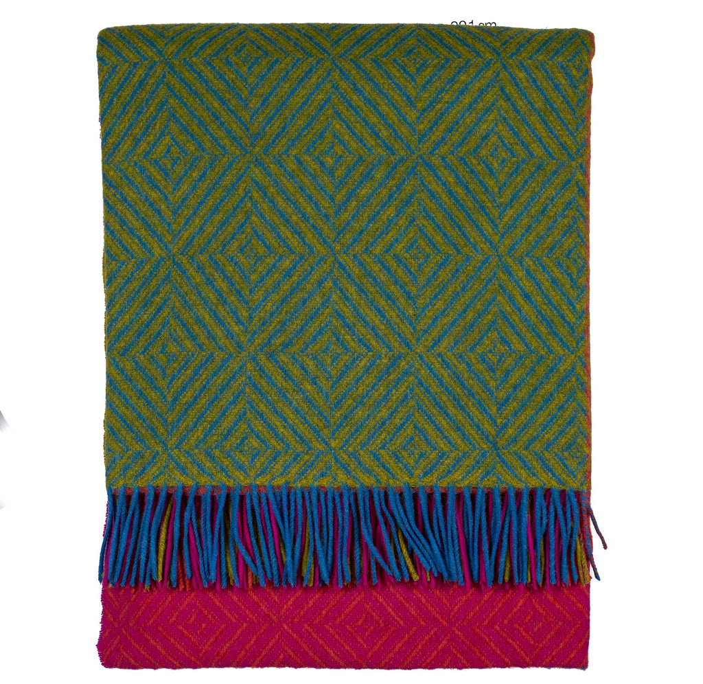 Southampton Home Merino Wool Geometric Block Throw (Brilliant)-Throws and Blankets-810032753092-BrilliantBlock-Prince of Scots