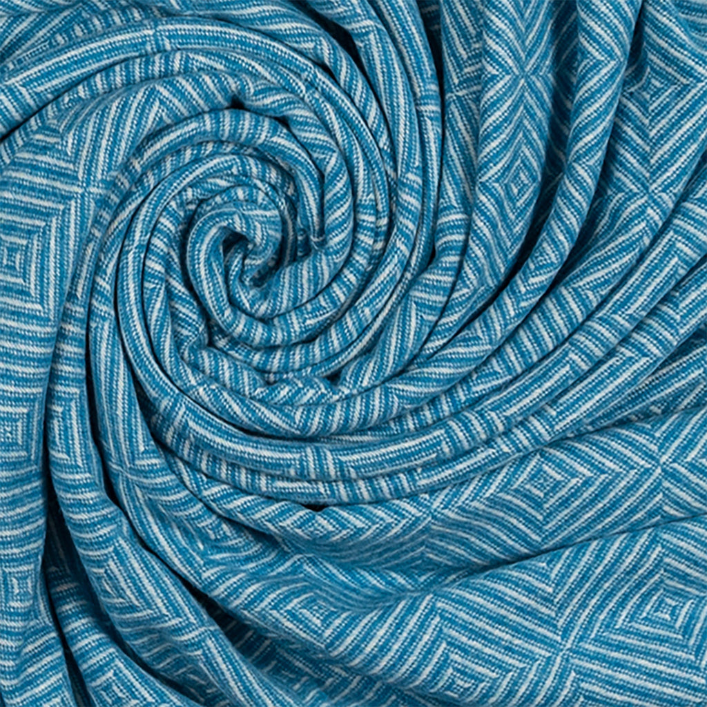 Southampton Home Merino Wool Geometric Throw (Blue)-Throws and Blankets-GeoBlue-Prince of Scots