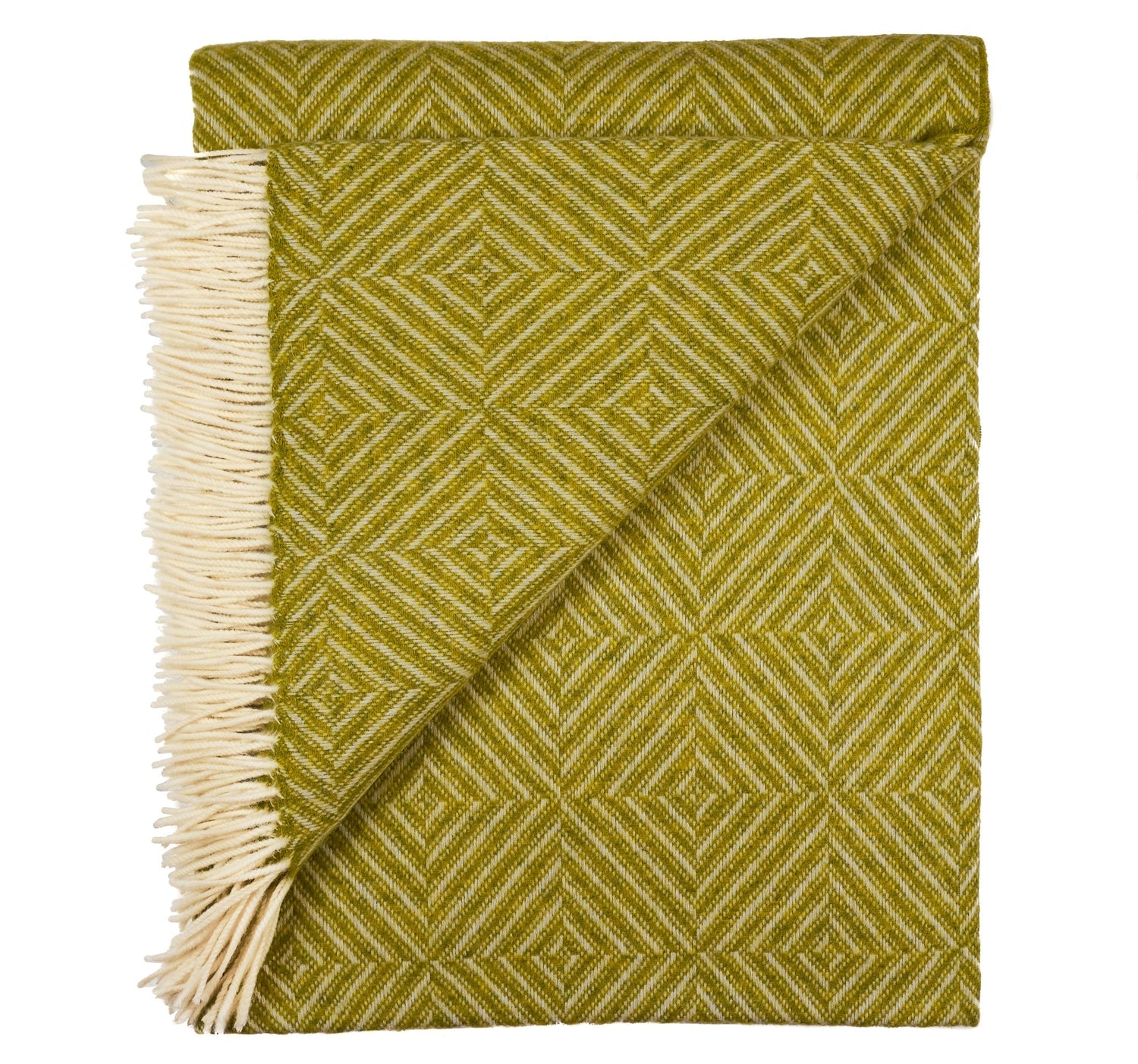 Southampton Home Merino Wool Geometric Throw (Lime)-Throws and Blankets-Prince of Scots