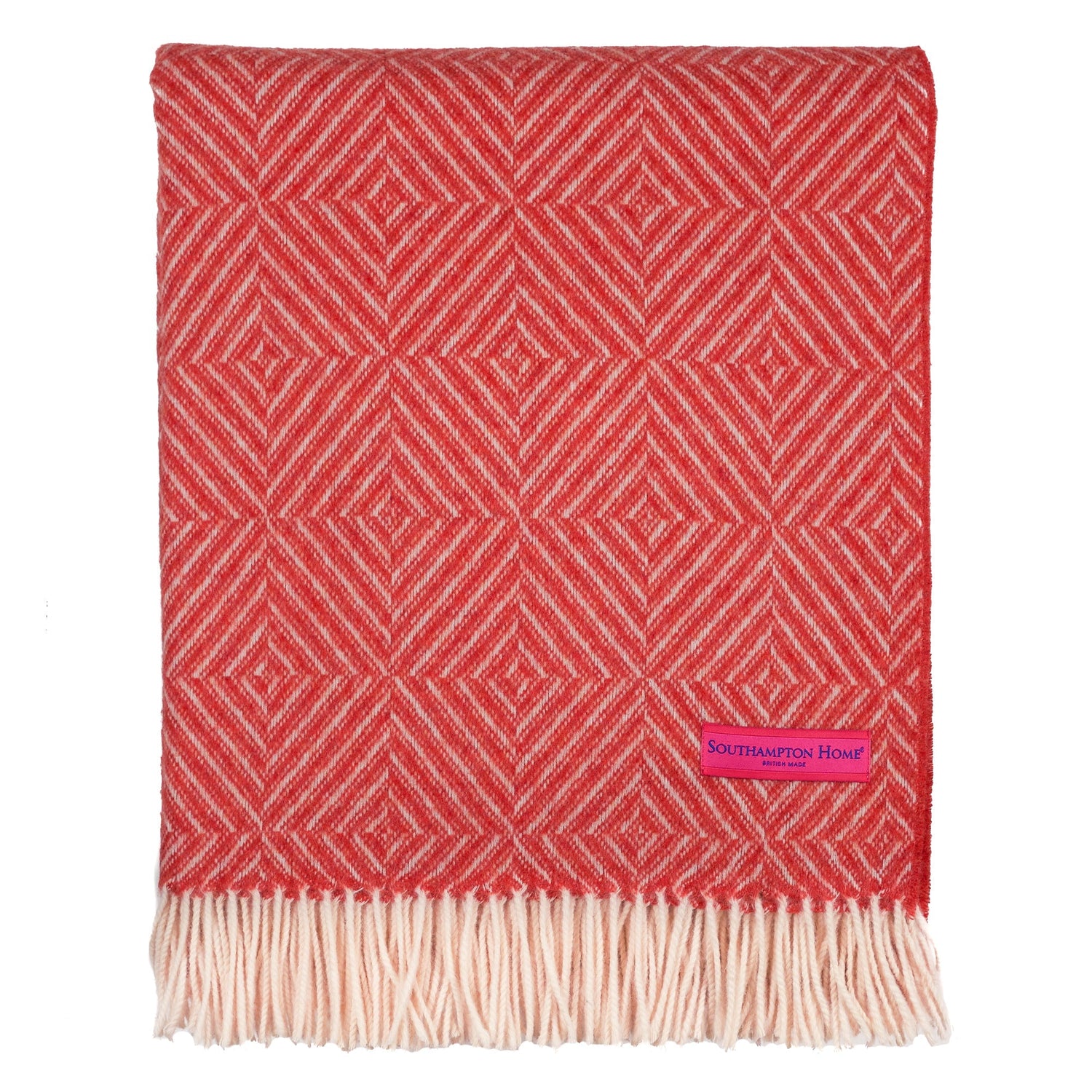 Southampton Home Merino Wool Geometric Throw (Orange)-Throws and Blankets-GeoOrange-Prince of Scots