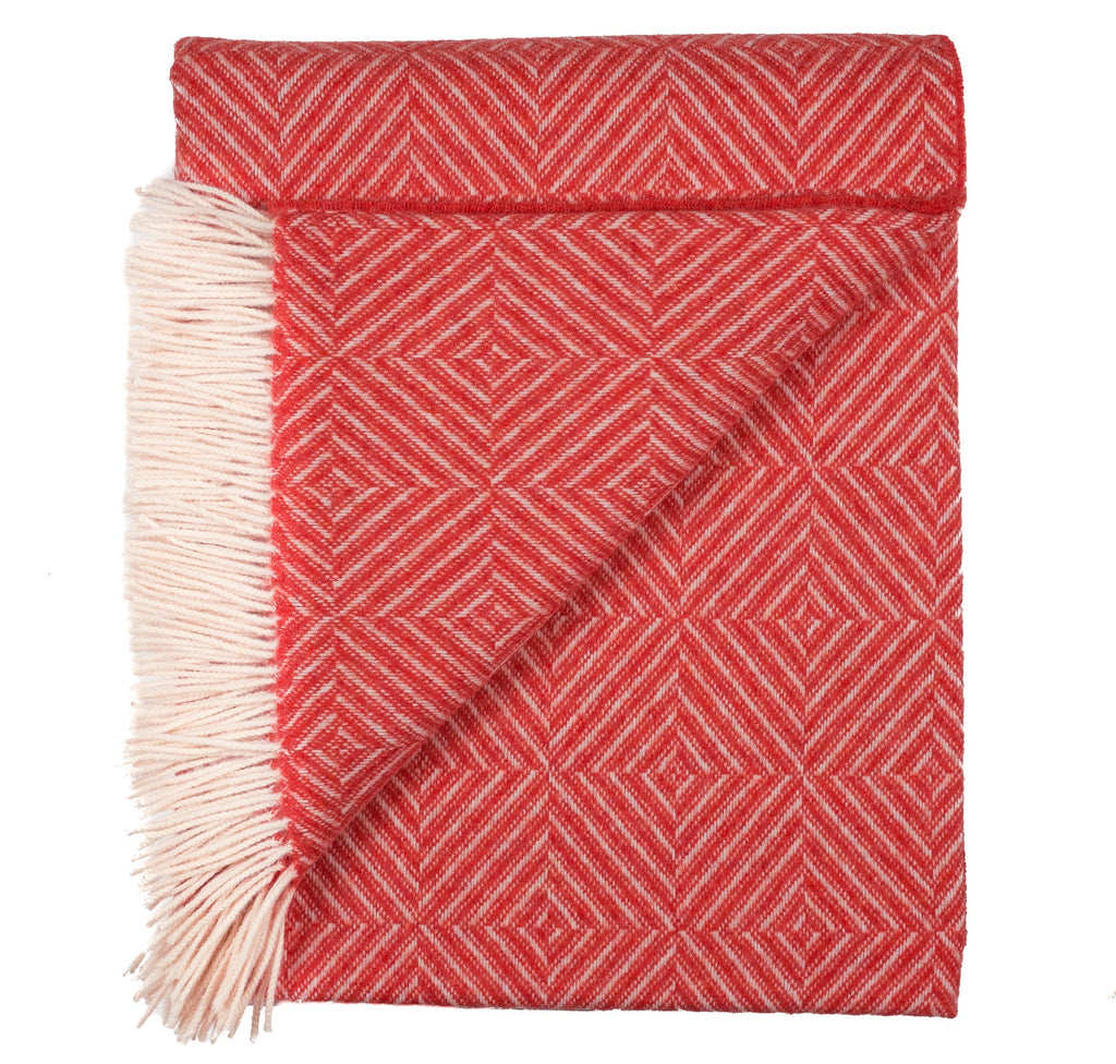 Southampton Home Merino Wool Geometric Throw (Orange)-Throws and Blankets-GeoOrange-Prince of Scots