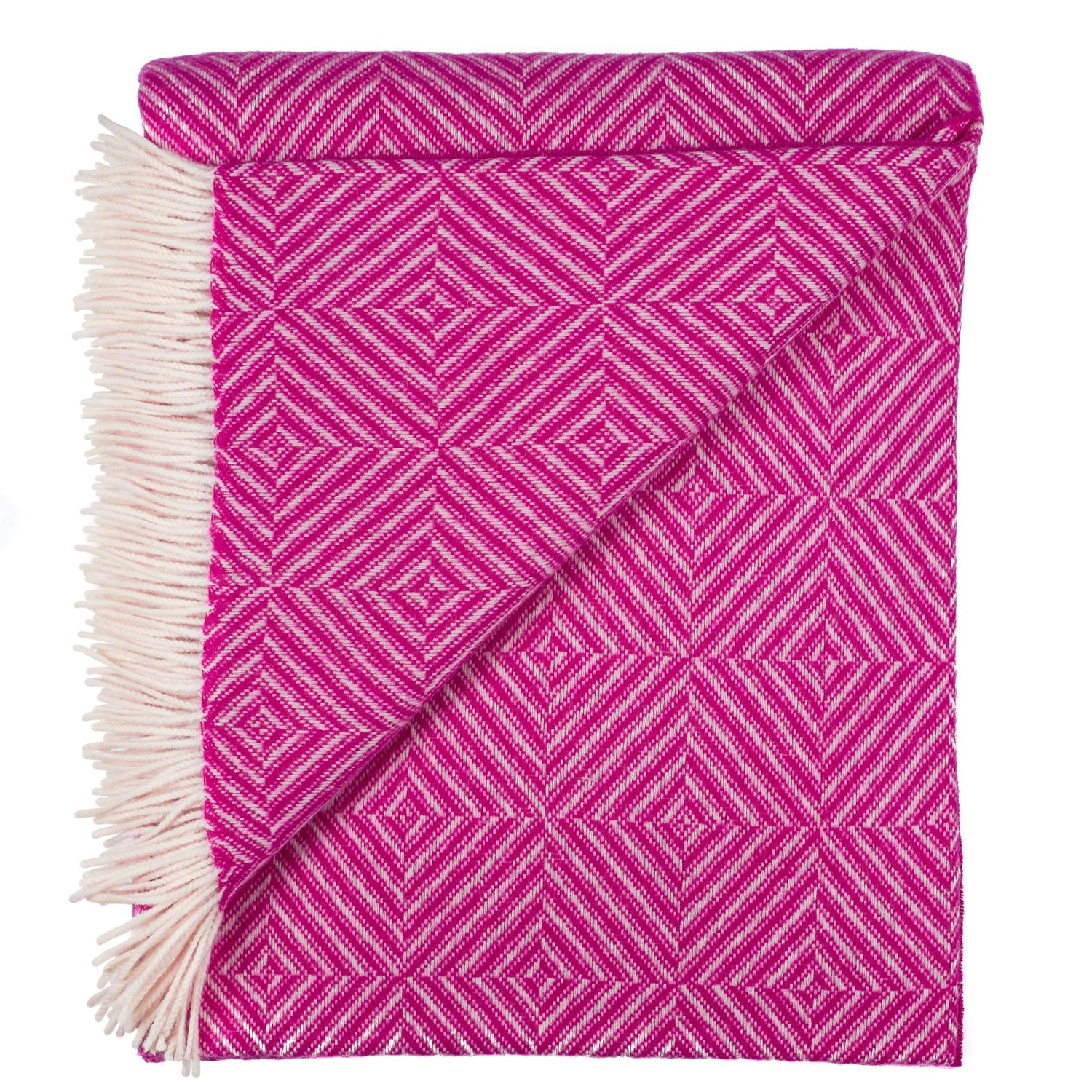Southampton Home Merino Wool Geometric Throw (Pink)-Throws and Blankets-GeoPink-Prince of Scots