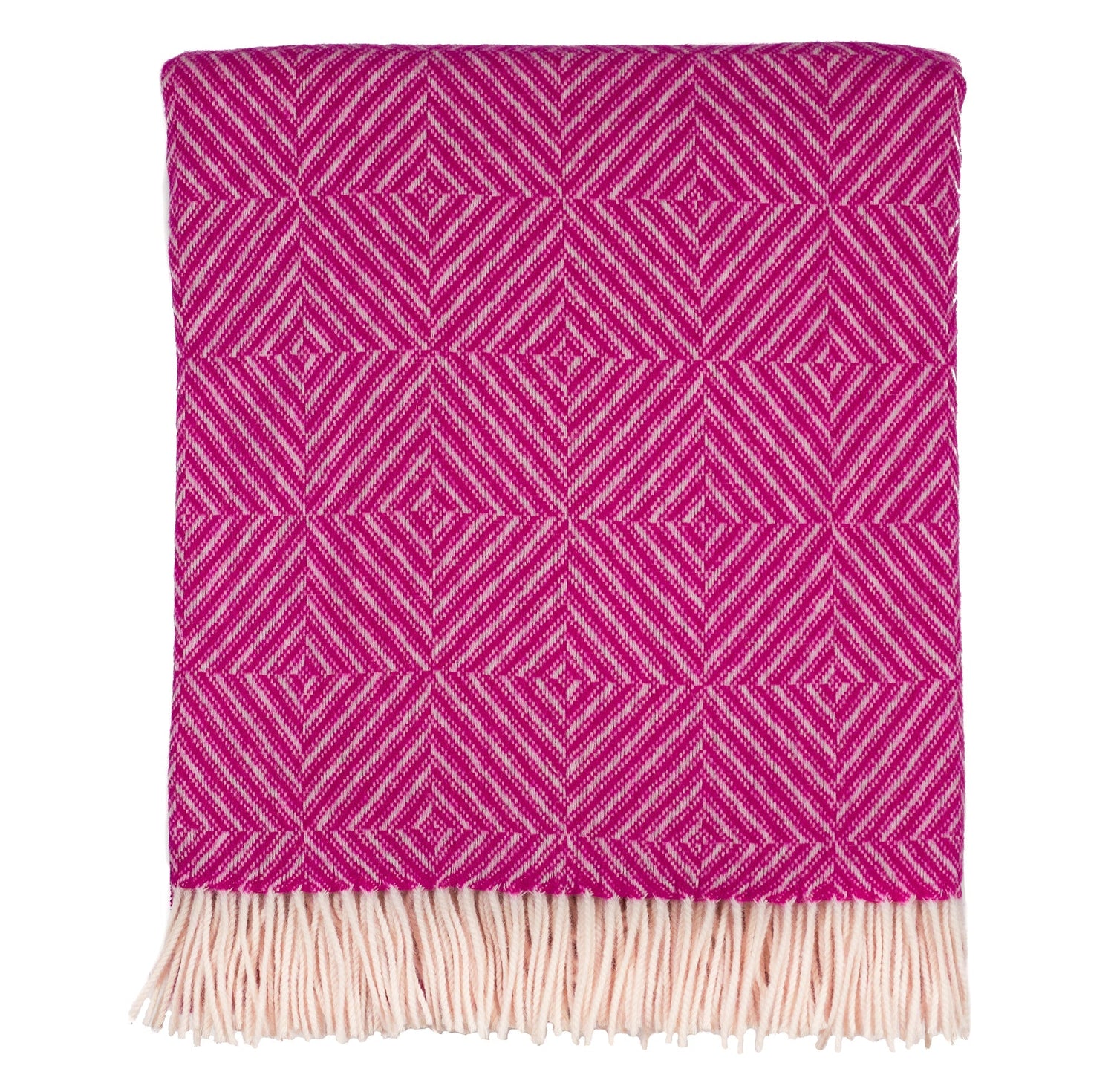 Southampton Home Merino Wool Geometric Throw (Pink)-Throws and Blankets-GeoPink-Prince of Scots