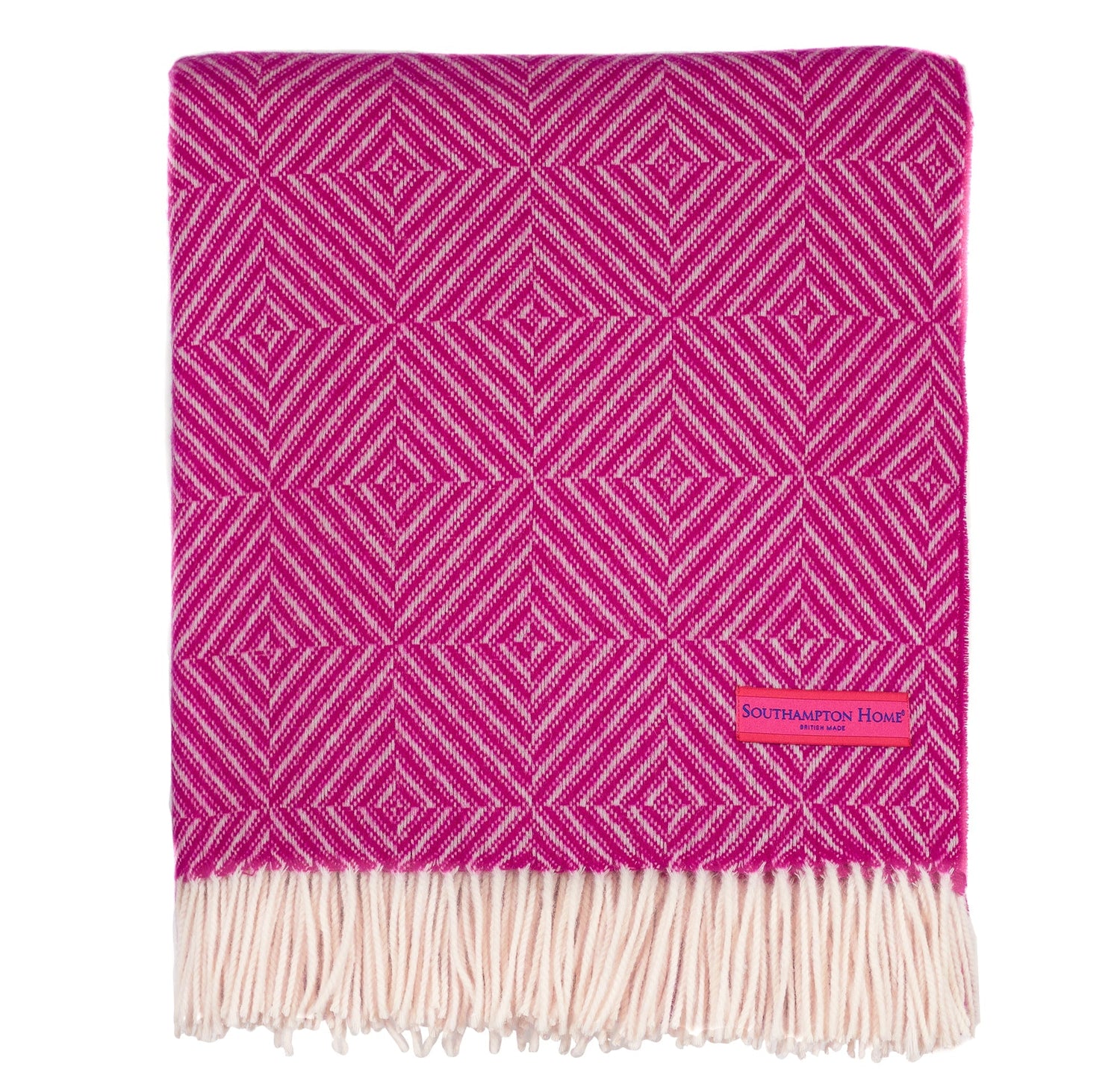Southampton Home Merino Wool Geometric Throw (Pink)-Throws and Blankets-GeoPink-Prince of Scots