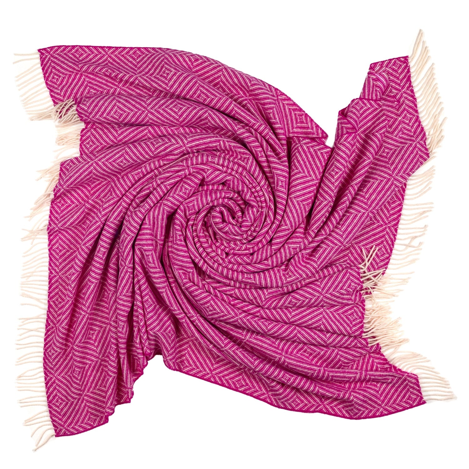 Southampton Home Merino Wool Geometric Throw (Pink)-Throws and Blankets-GeoPink-Prince of Scots
