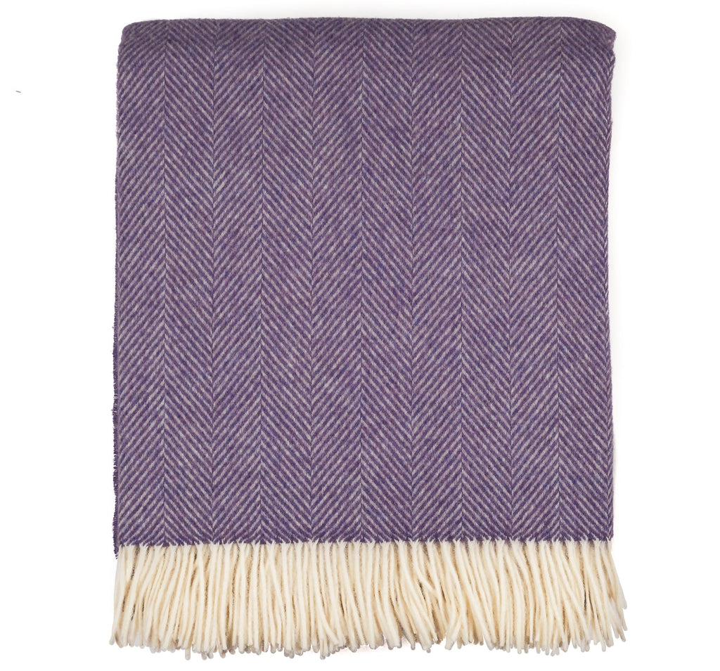 Southampton Home Merino Wool Herringbone Throw (Lavender)-Throws and Blankets-Q0290011-Prince of Scots
