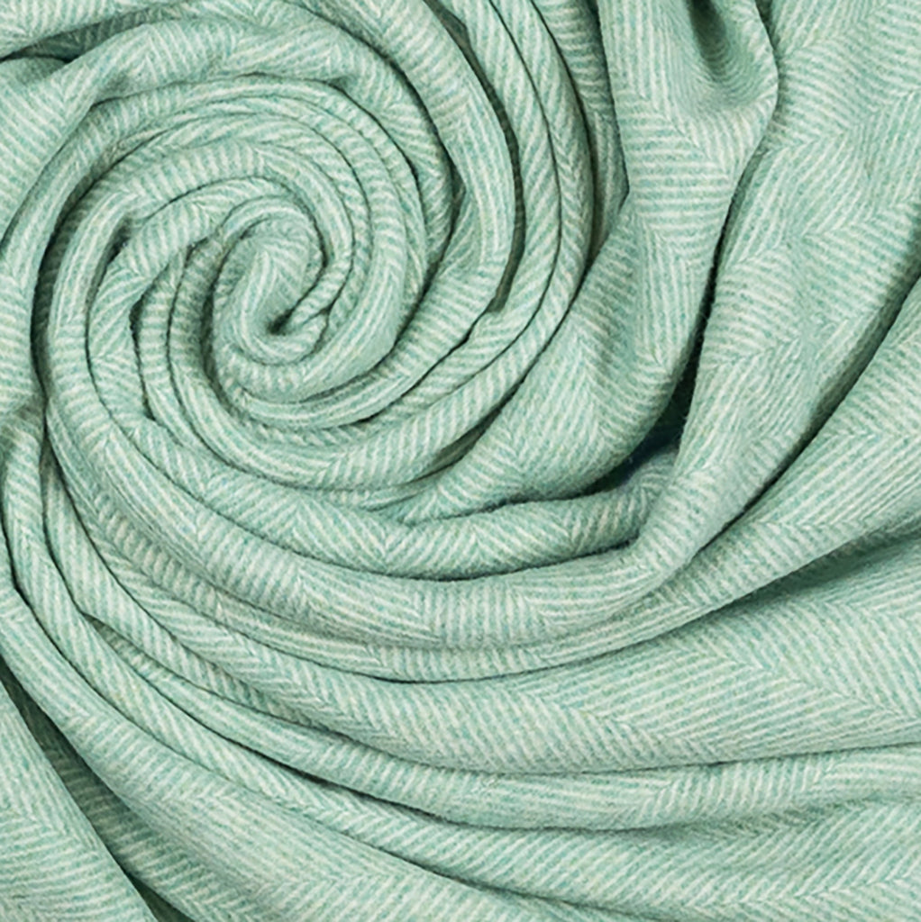 Southampton Home Merino Wool Herringbone Throw (Hedgerow)-Throws and Blankets-Q0290010-Prince of Scots