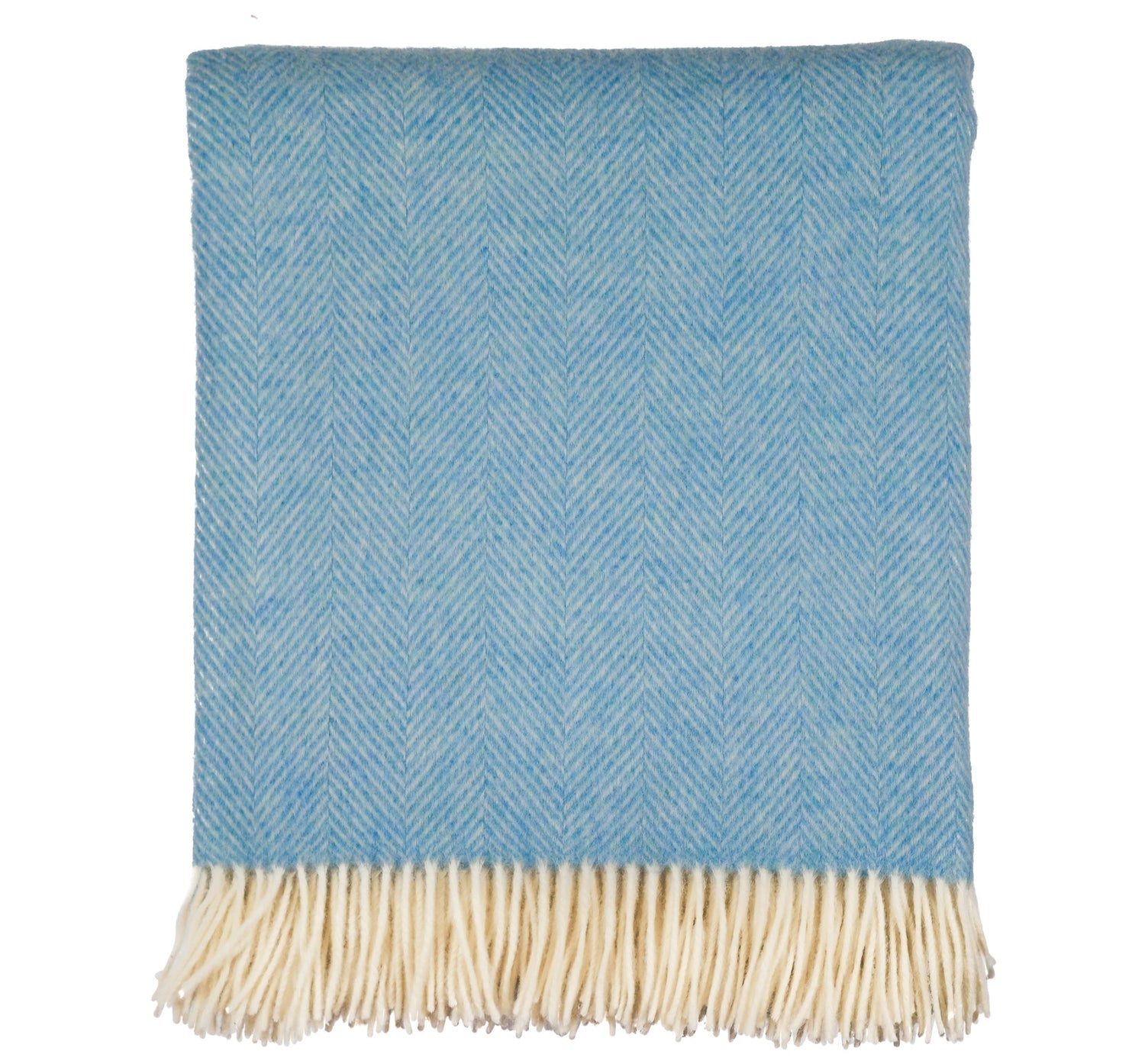 Southampton Home Merino Wool Herringbone Throw (Sky Blue)-Throws and Blankets-Q029009-Prince of Scots