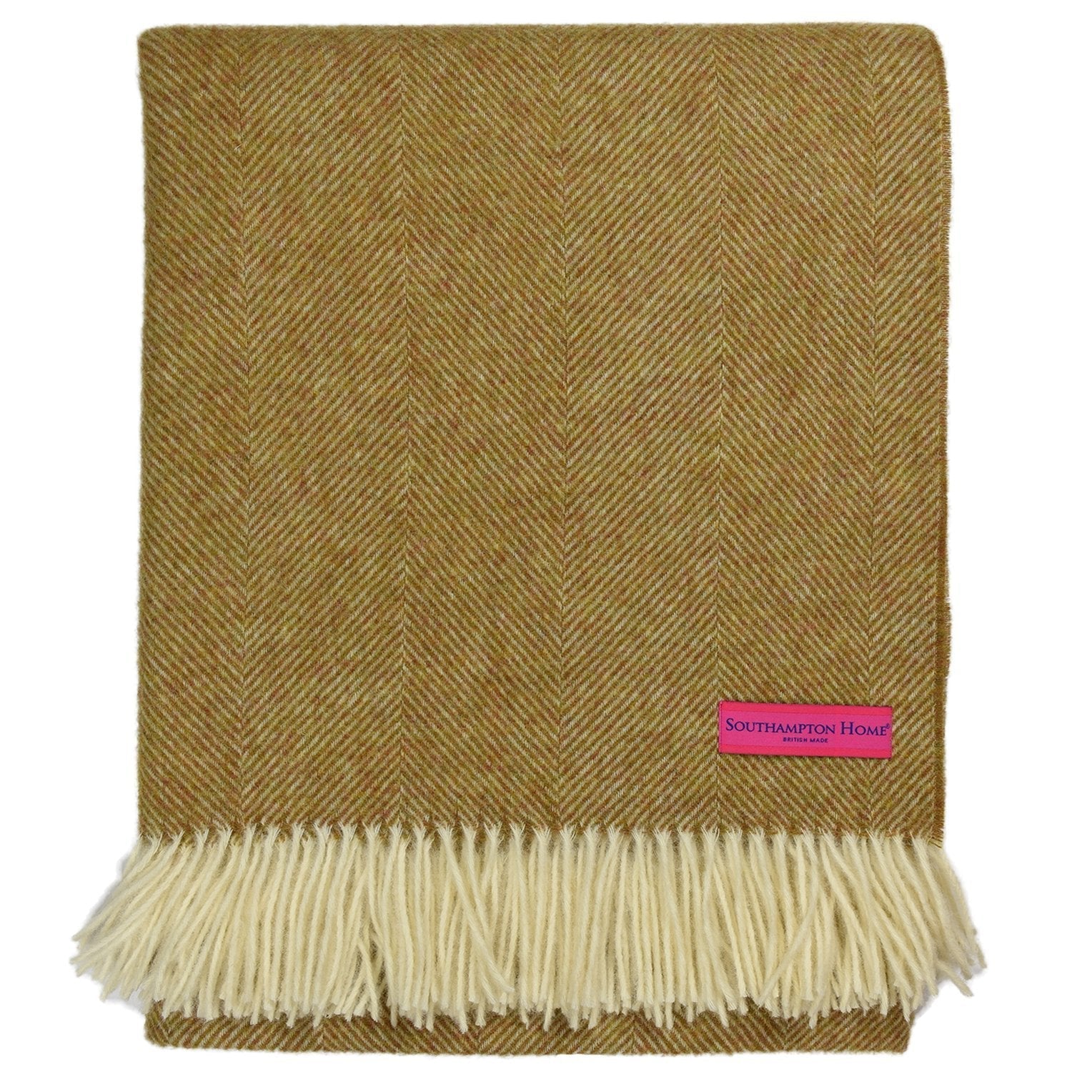 Southampton Home Wool Herringbone Throw (Gold)-Throws and Blankets-Prince of Scots-810032751005-Q028001-05-Prince of Scots