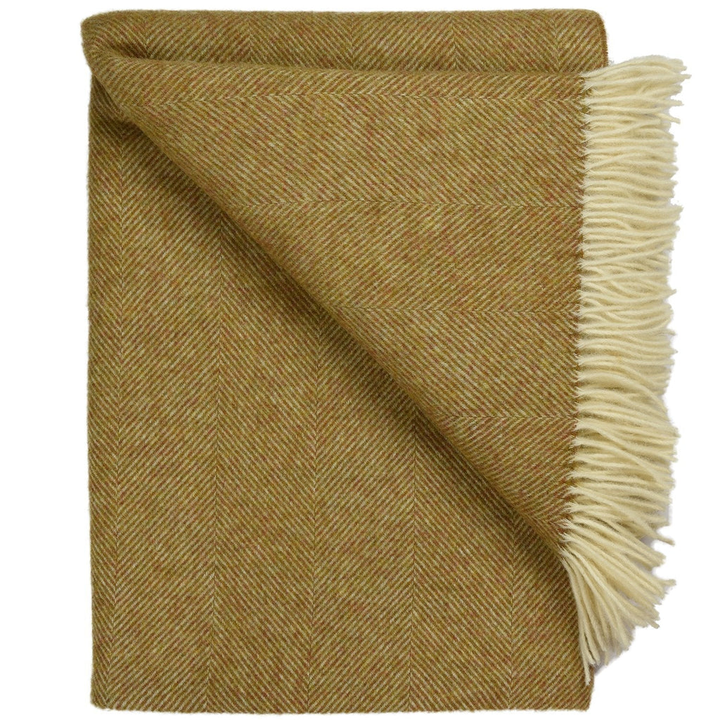 Southampton Home Wool Herringbone Throw (Gold)-Throws and Blankets-Prince of Scots-810032751005-Q028001-05-Prince of Scots