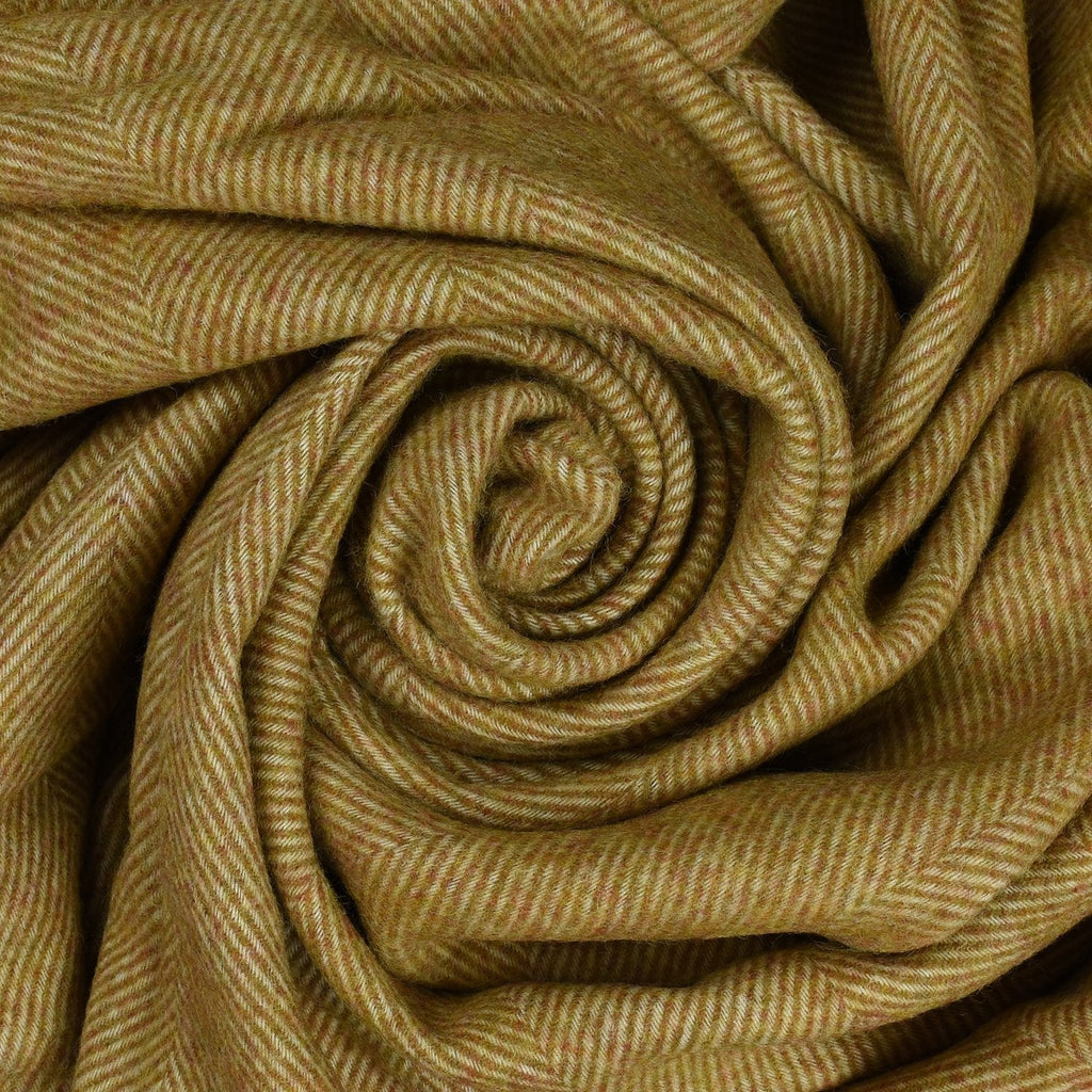 Southampton Home Wool Herringbone Throw (Gold)-Throws and Blankets-Prince of Scots-810032751005-Q028001-05-Prince of Scots