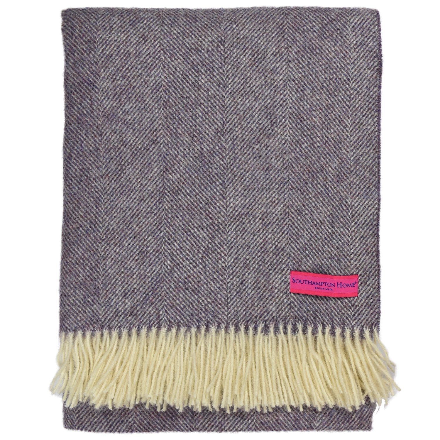 Southampton Home Wool Herringbone Throw (Lavender)-Throws and Blankets-Prince of Scots-810032750985-Q028001-18-Prince of Scots