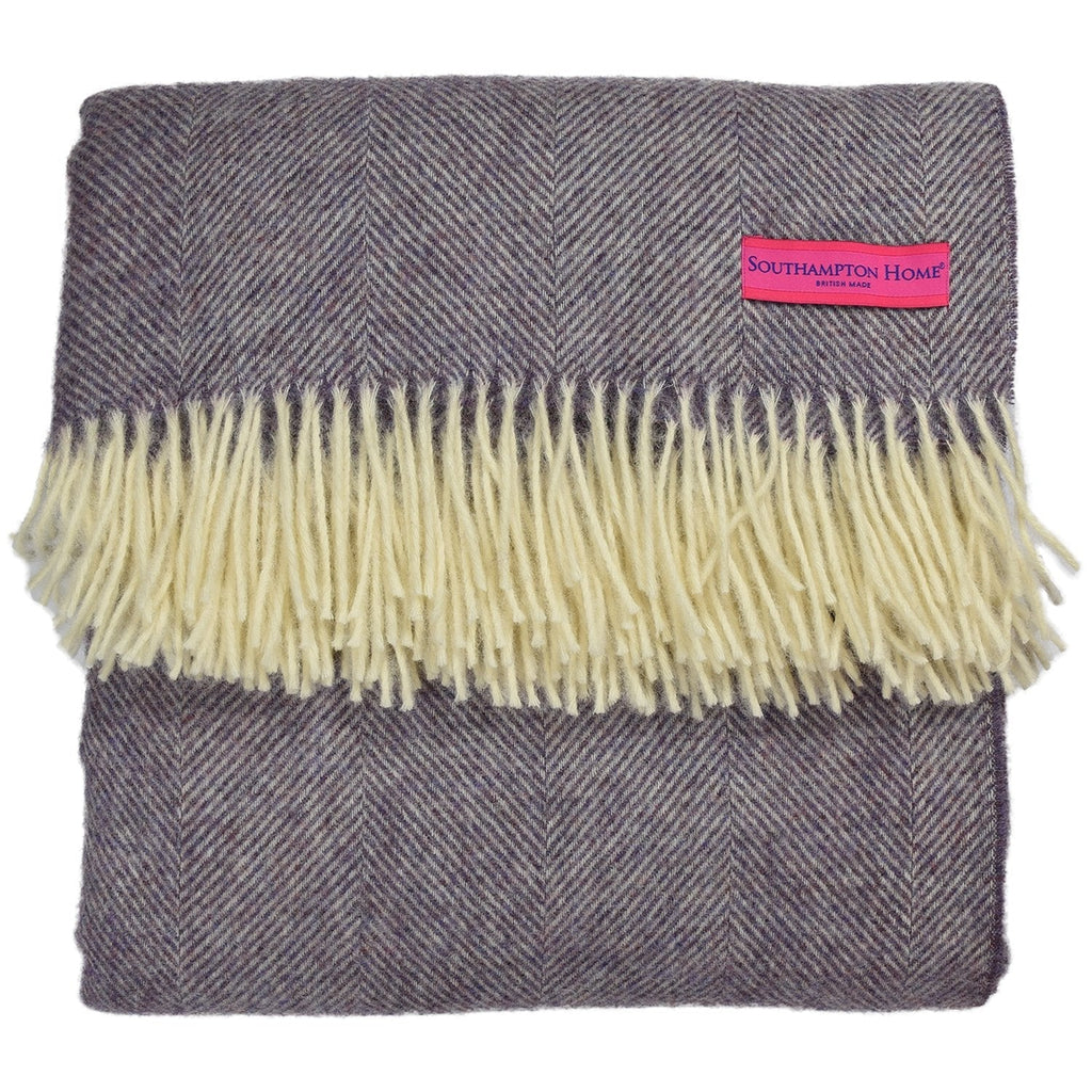 Southampton Home Wool Herringbone Throw (Lavender)-Throws and Blankets-Prince of Scots-810032750985-Q028001-18-Prince of Scots