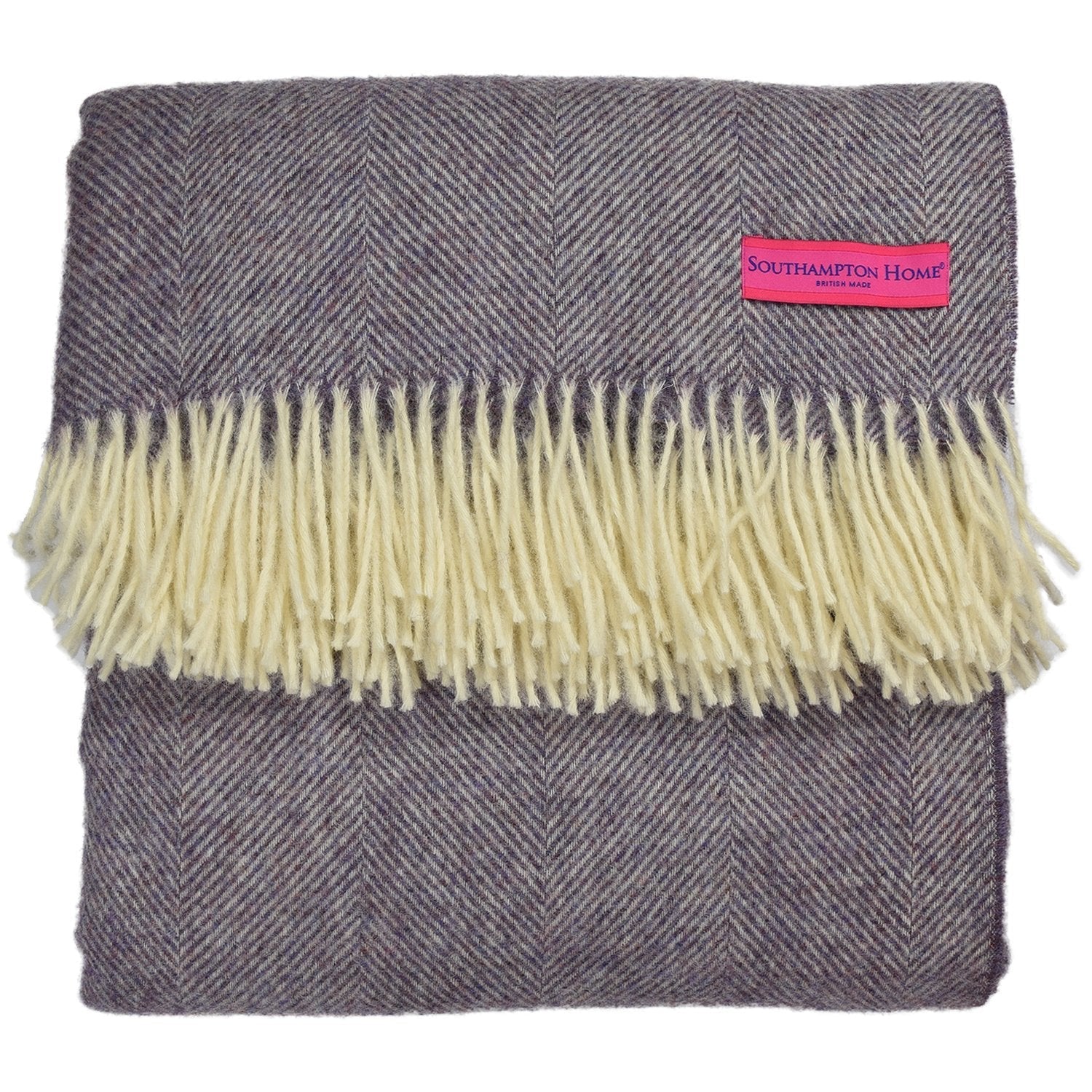 Southampton Home Wool Herringbone Throw (Lavender)-Throws and Blankets-Prince of Scots-810032750985-Q028001-18-Prince of Scots