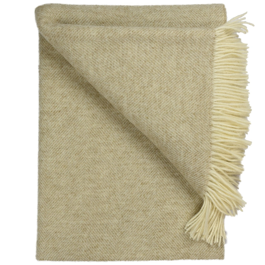 Southampton Home Wool Herringbone Throw (Linen)-Throws and Blankets-Prince of Scots-810032750923-Q028001-01-Prince of Scots