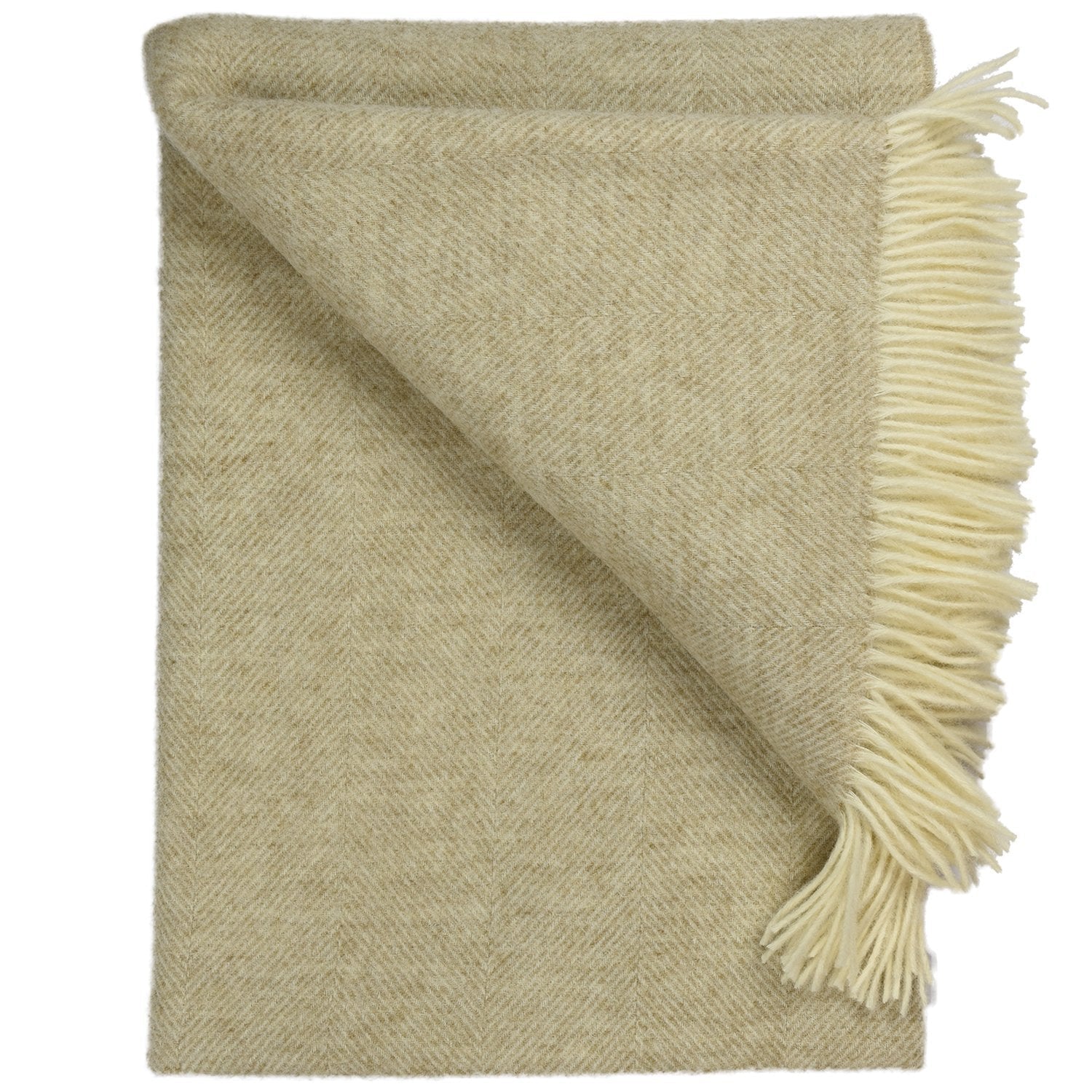Southampton Home Wool Herringbone Throw (Linen)-Throws and Blankets-Prince of Scots-810032750923-Q028001-01-Prince of Scots