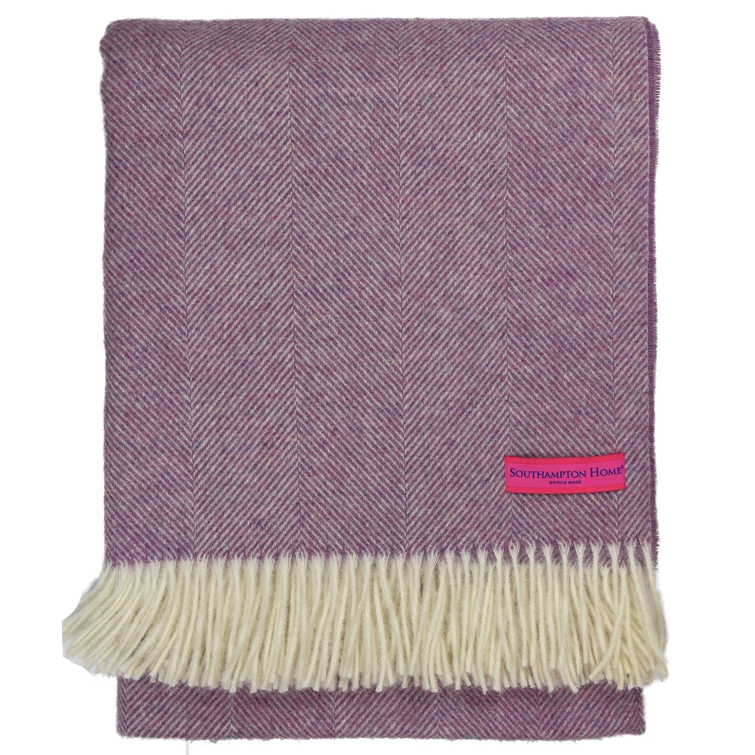 Southampton Home Wool Herringbone Throw (Petal Pink)-Throws and Blankets-Prince of Scots-810032750961-Q028001-08-Prince of Scots
