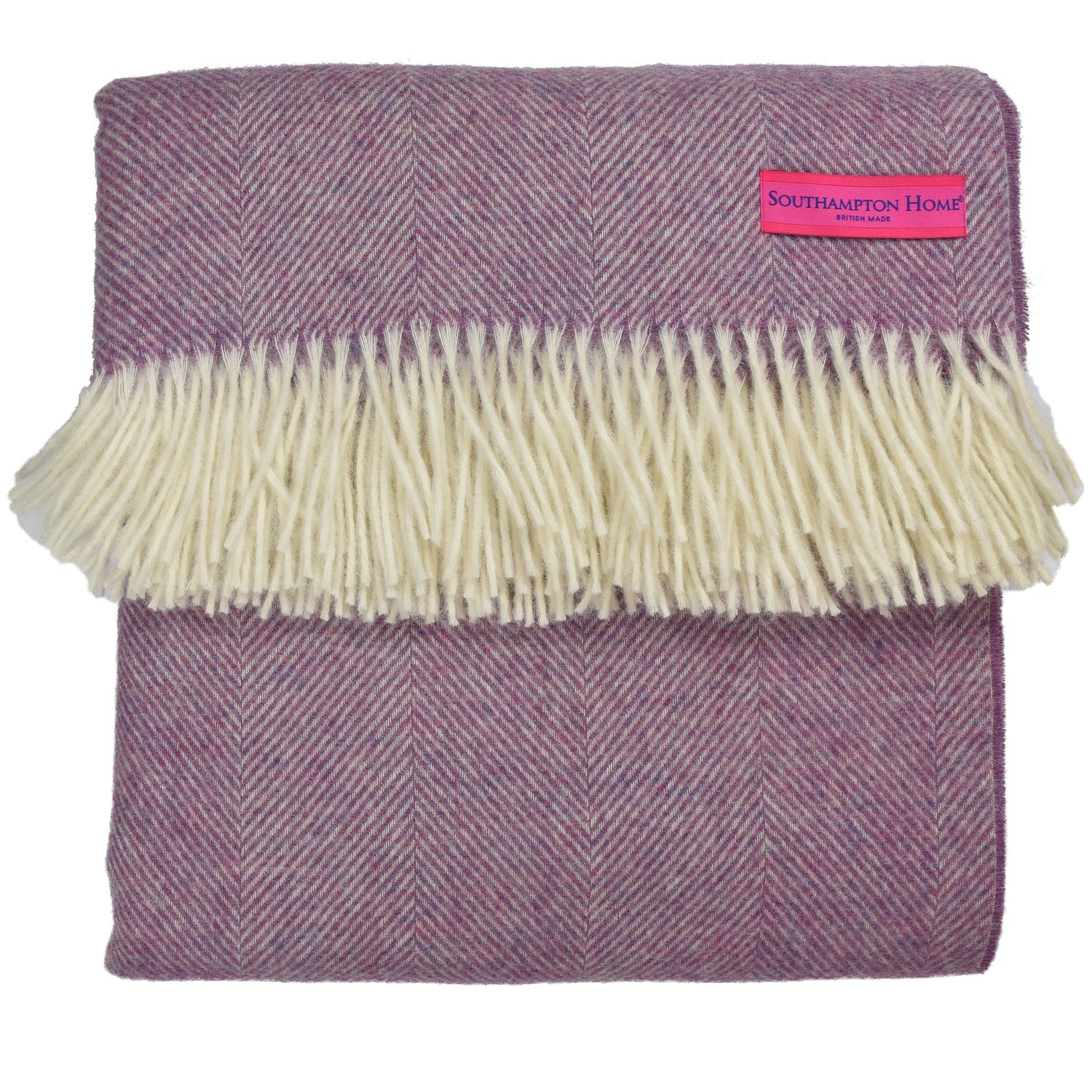Southampton Home Wool Herringbone Throw (Petal Pink)-Throws and Blankets-Prince of Scots-810032750961-Q028001-08-Prince of Scots
