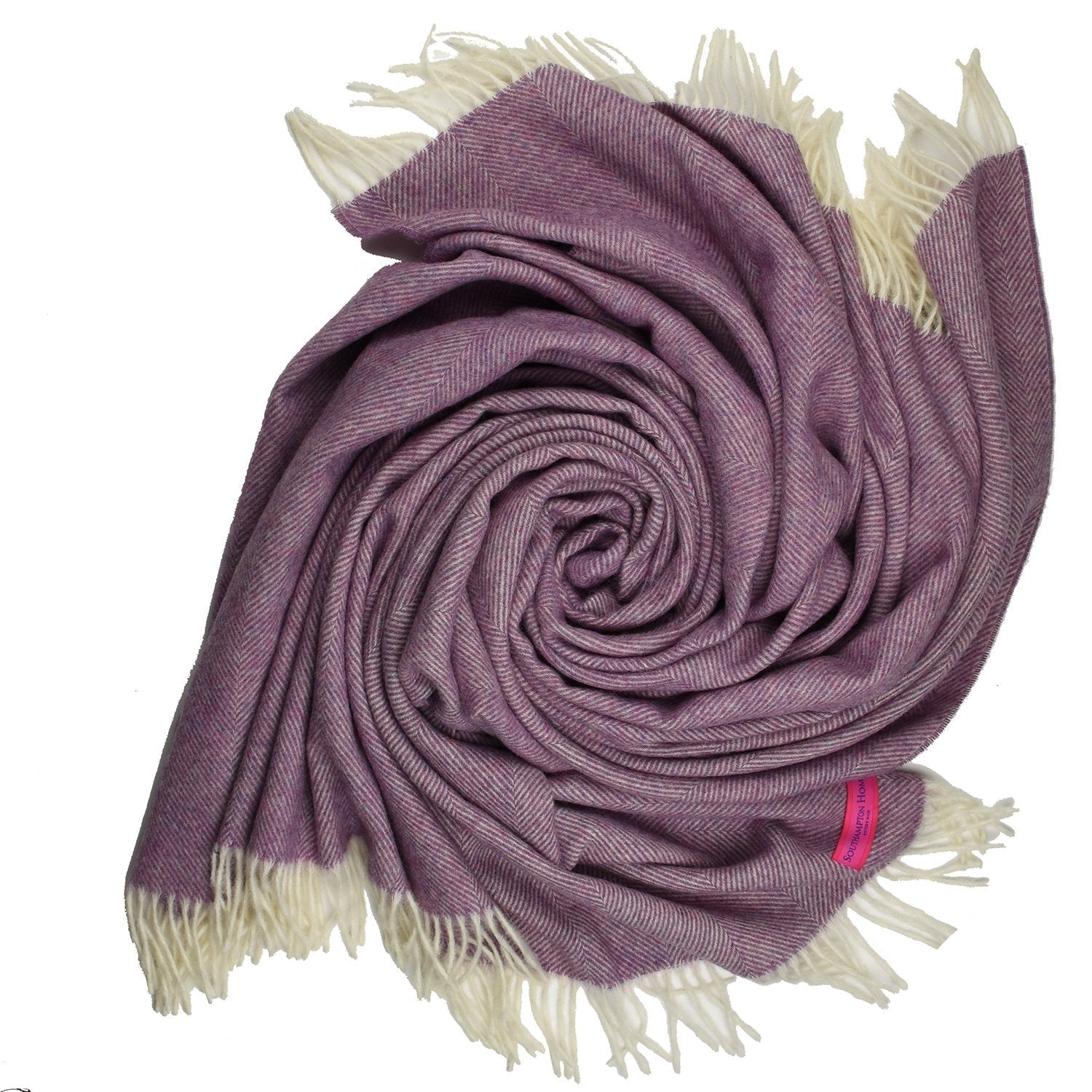 Southampton Home Wool Herringbone Throw (Petal Pink)-Throws and Blankets-Prince of Scots-810032750961-Q028001-08-Prince of Scots