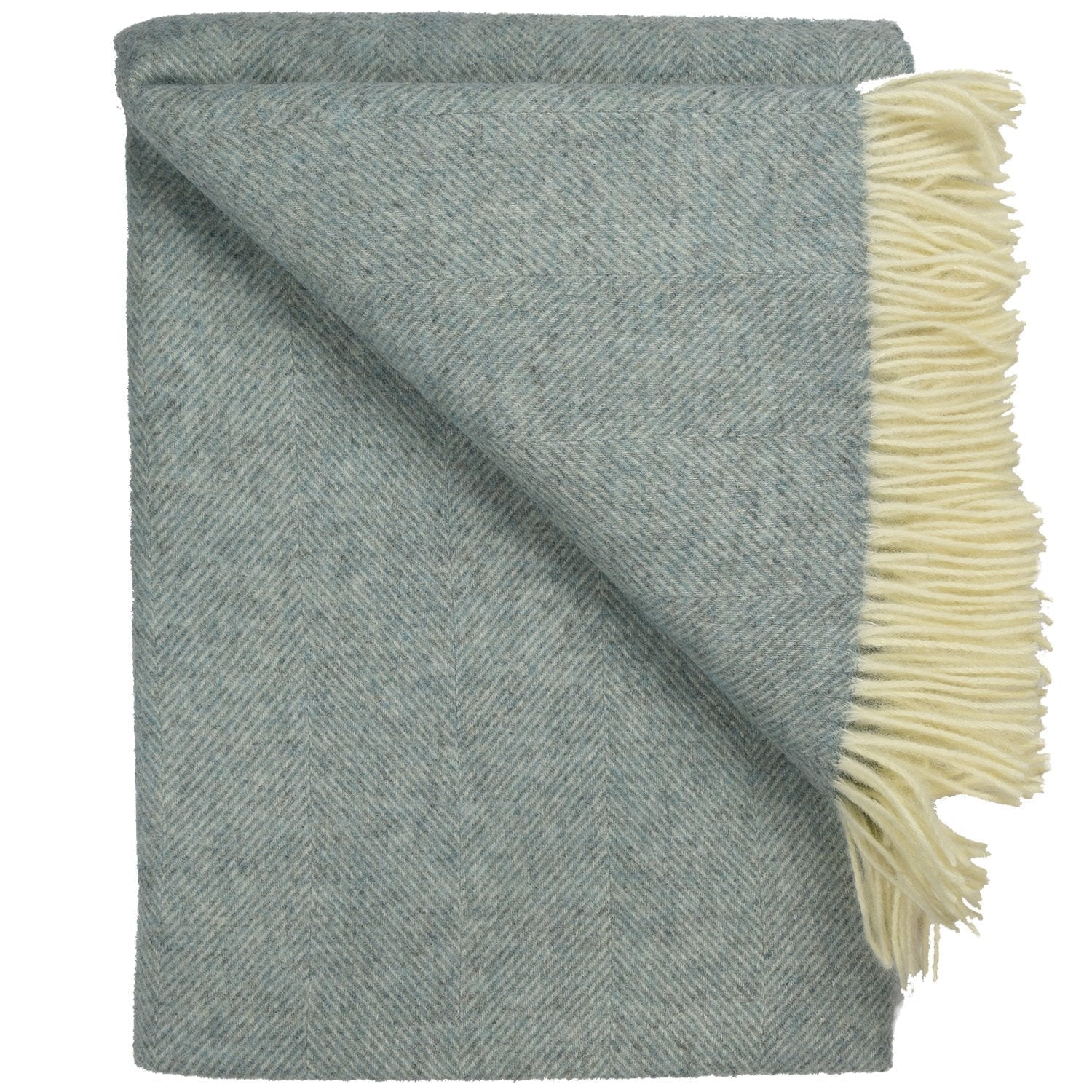 Southampton Home Wool Herringbone Throw (Robin's Egg)-Throws and Blankets-Prince of Scots-810032750992-Q028001-10-Prince of Scots
