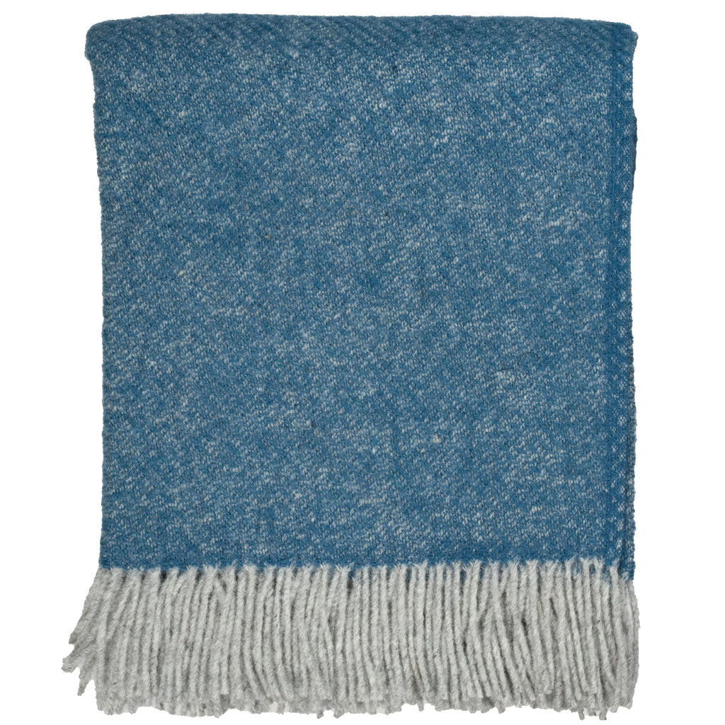 Southampton Home Wool Twill Throw Blanket (Classic Blue Hydrangea)-Throws and Blankets-810032752477-SHWoolTwillBlue-Prince of Scots