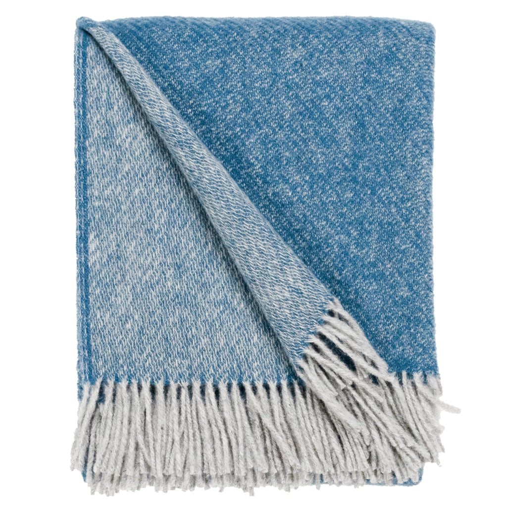 Southampton Home Wool Twill Throw Blanket (Classic Blue Hydrangea)-Throws and Blankets-810032752477-SHWoolTwillBlue-Prince of Scots