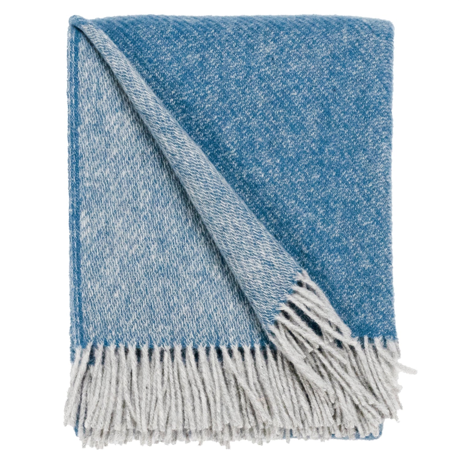 Southampton Home Wool Twill Throw Blanket (Classic Blue Hydrangea)-Throws and Blankets-810032752477-SHWoolTwillBlue-Prince of Scots
